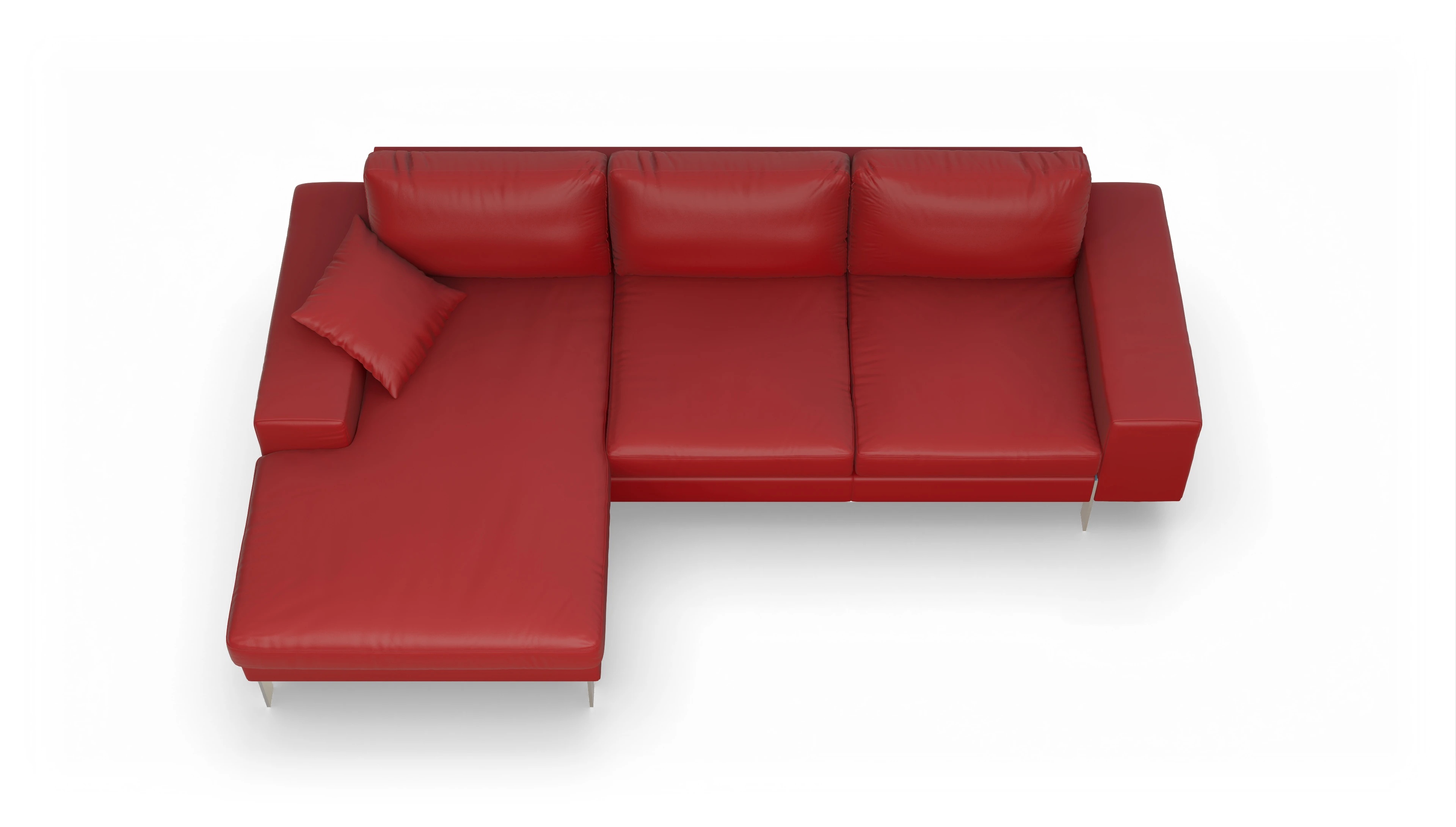 Ansicht des Produktes Catoira Sofa mit Rec links in Leder rot