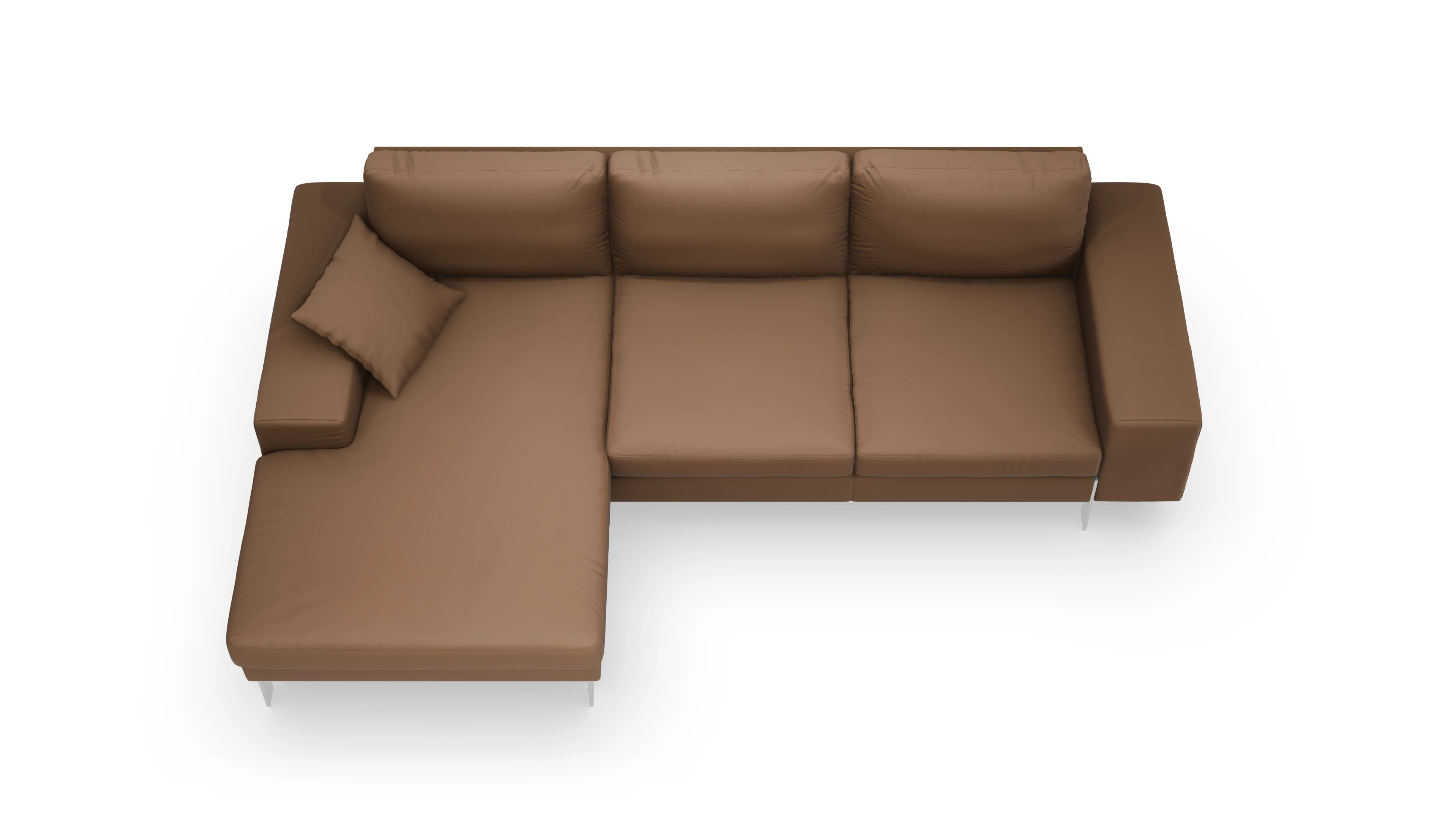 Ansicht des Produktes Catoira Sofa mit Rec links in Leder braun