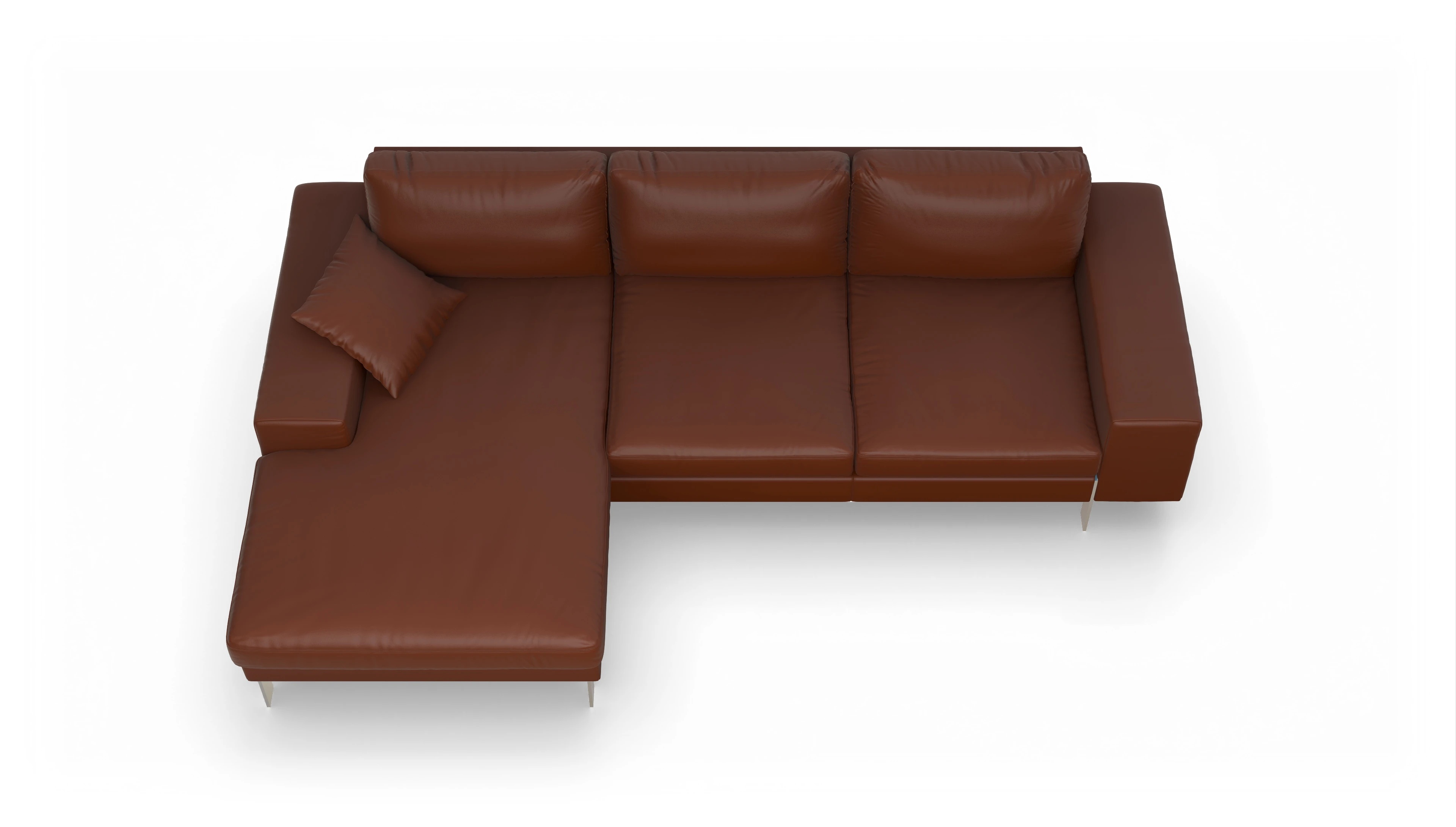 Ansicht des Produktes Catoira Sofa mit Rec links in Leder braun