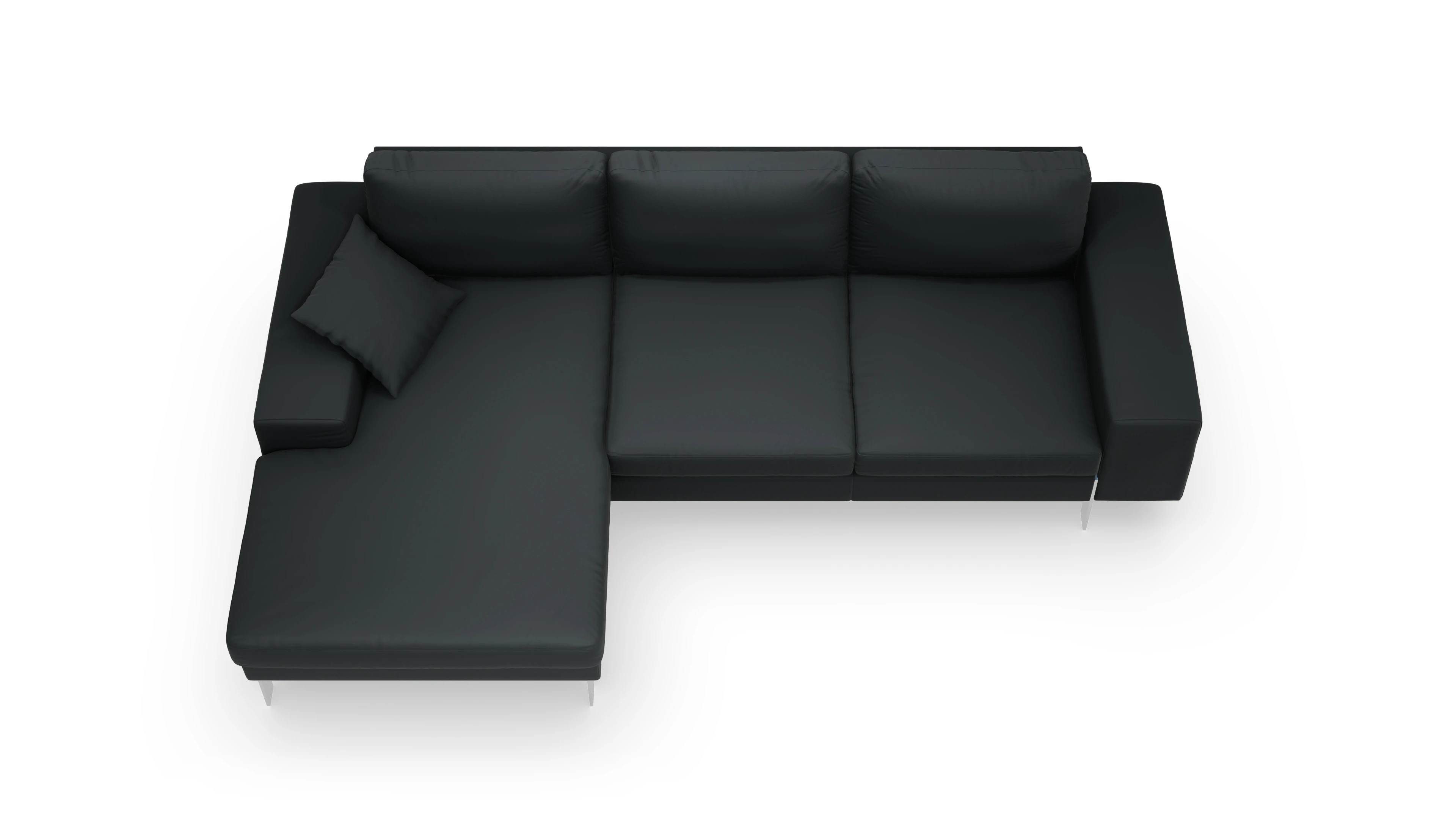 Ansicht des Produktes Catoira Sofa mit Rec links in Leder grau