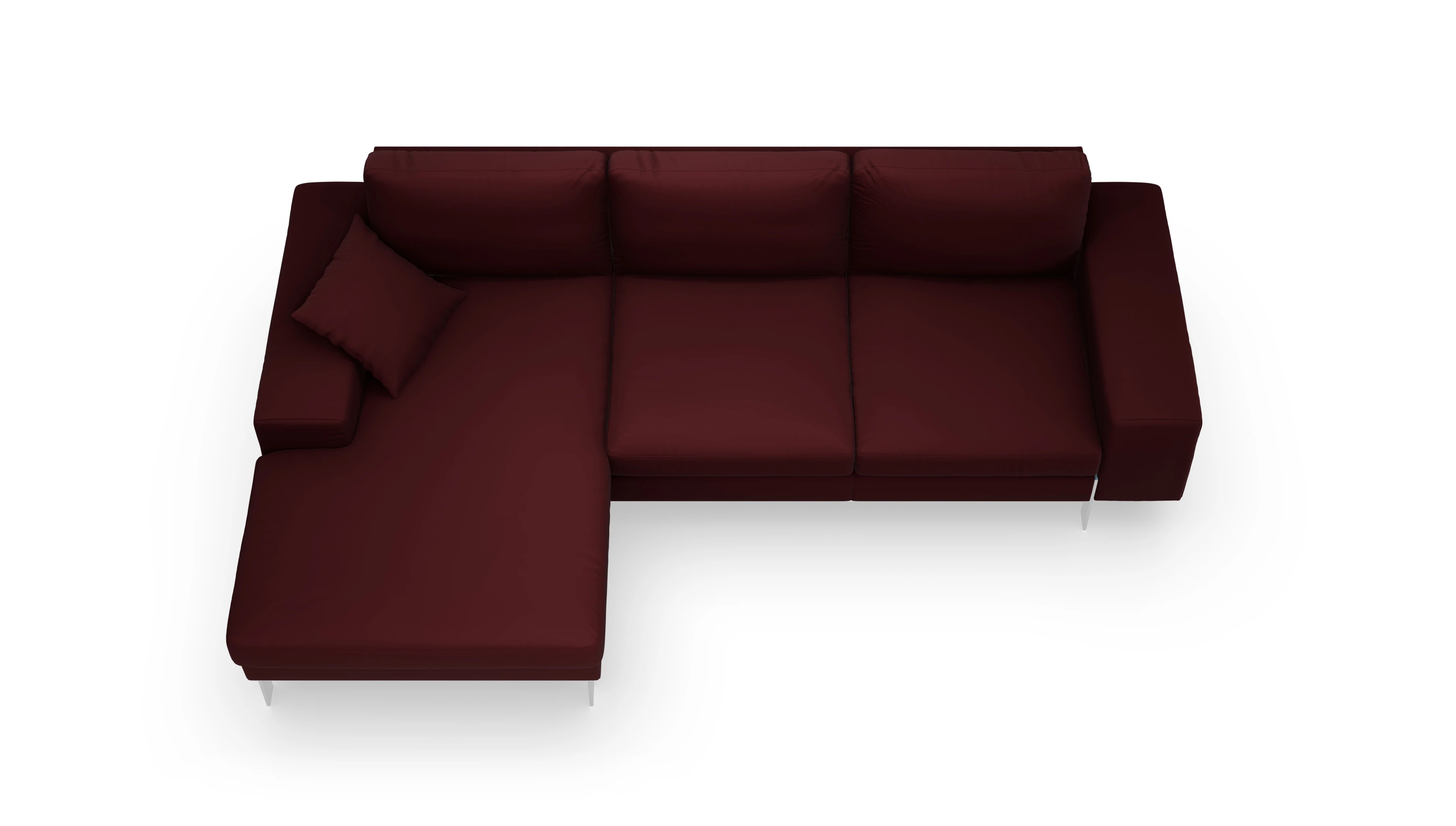 Ansicht des Produktes Catoira Sofa mit Rec links in Leder rot
