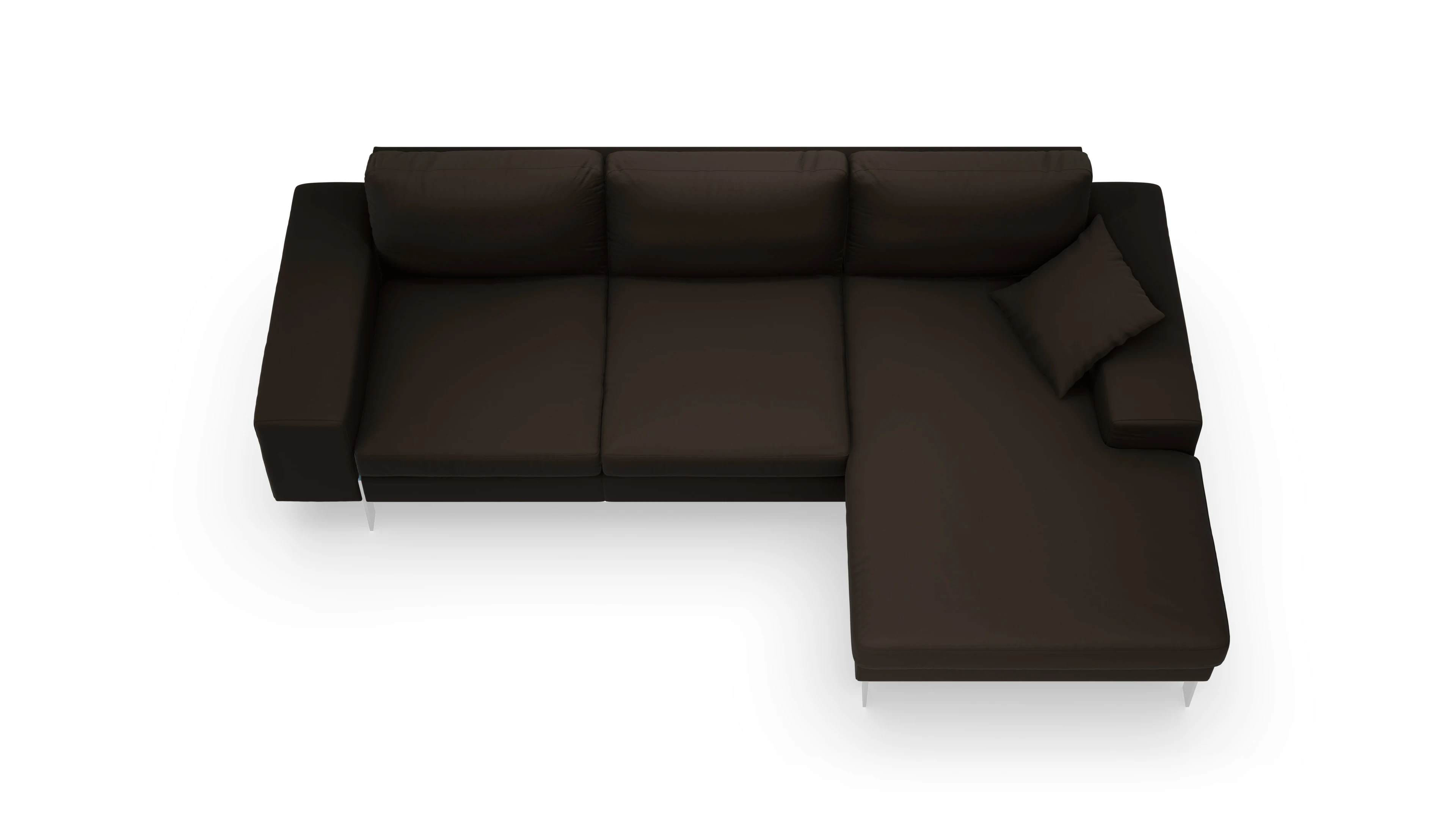 Catoira Ledersofa Ansicht des Produktes Catoira Sofa mit Rec rechts in Leder braun