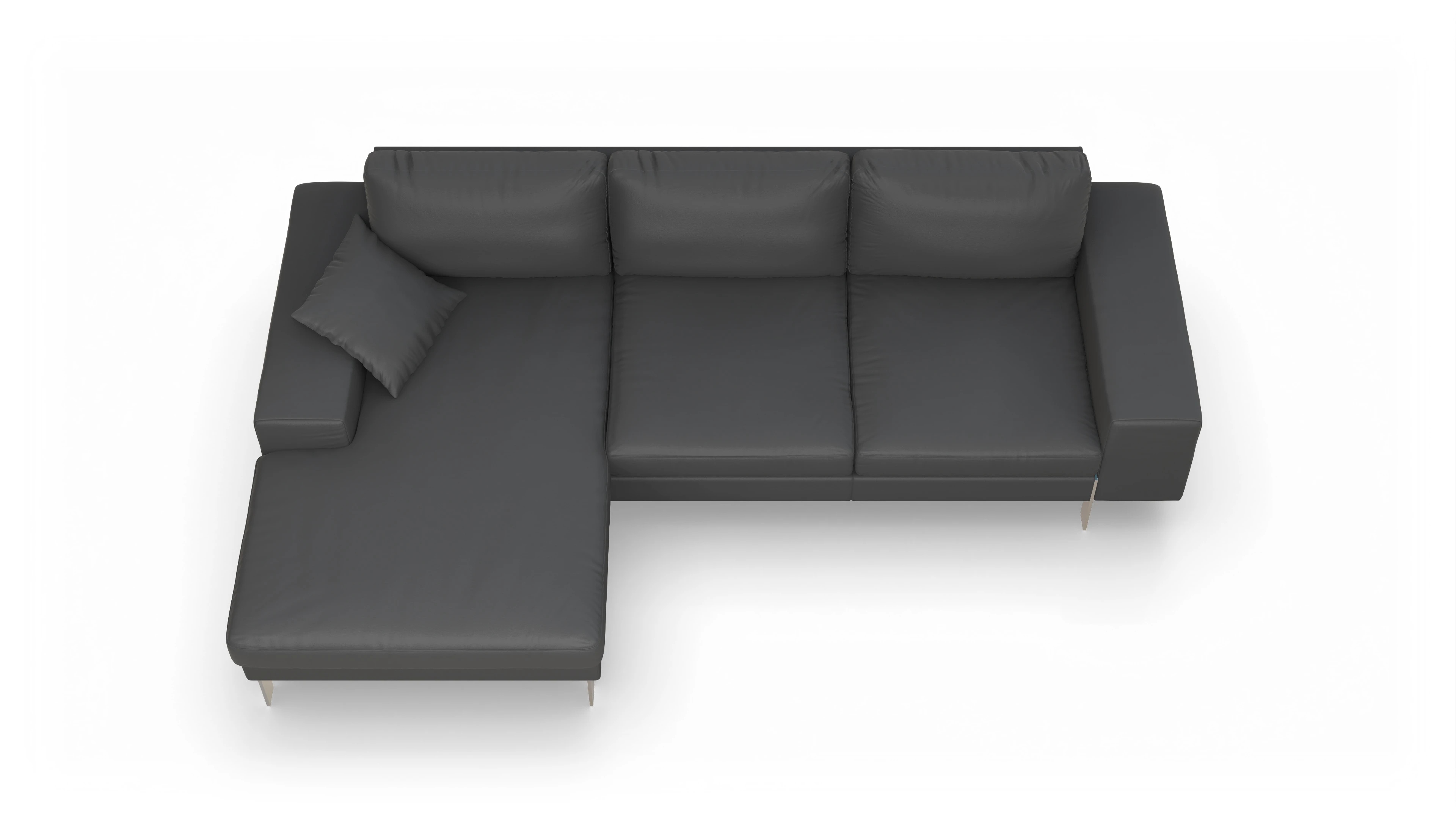 Ansicht des Produktes Catoira Sofa mit Rec links in Leder schwarz