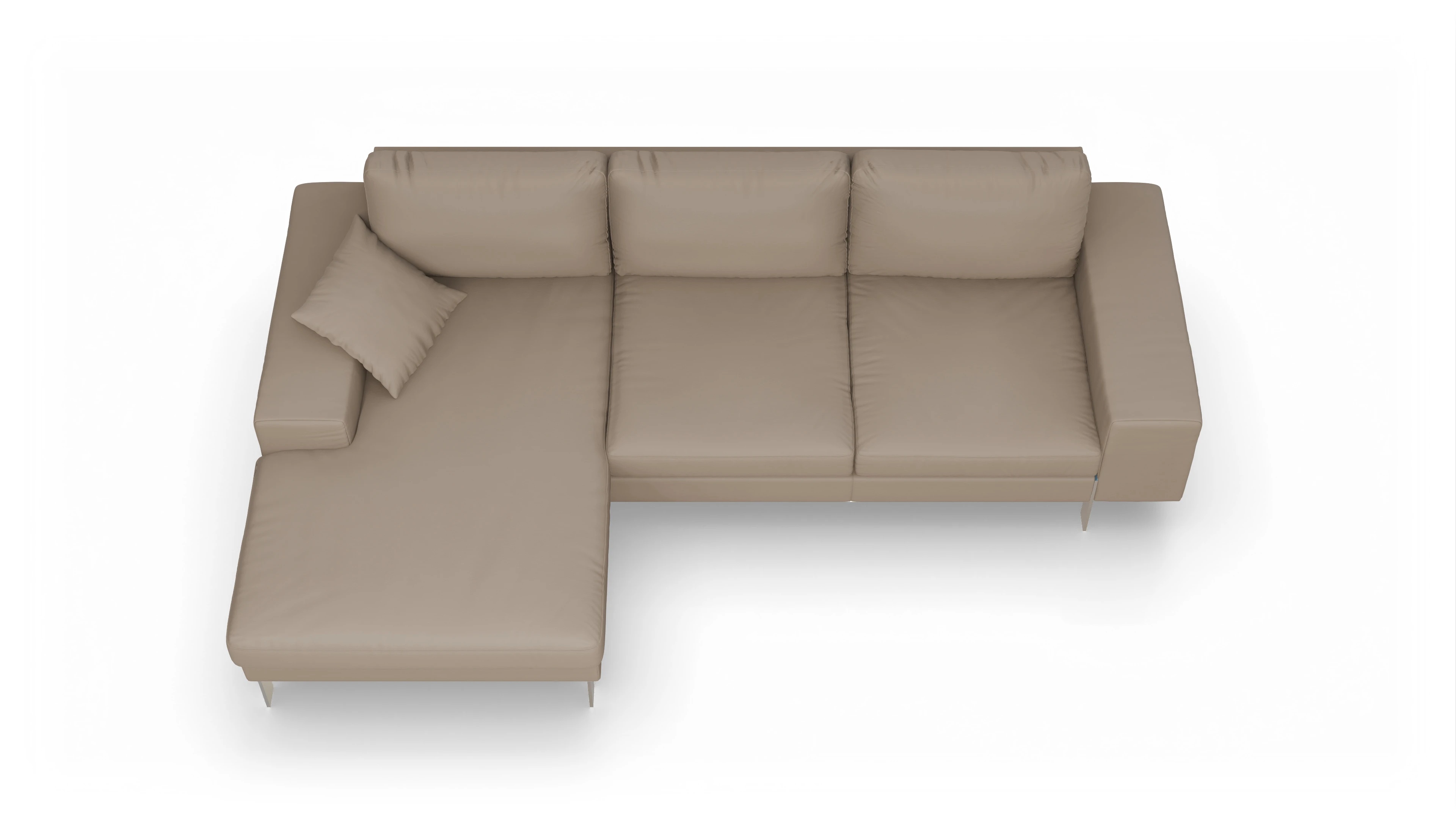 Catoira Ledersofa Ansicht des Produktes Catoira Sofa mit Rec links in Leder beige