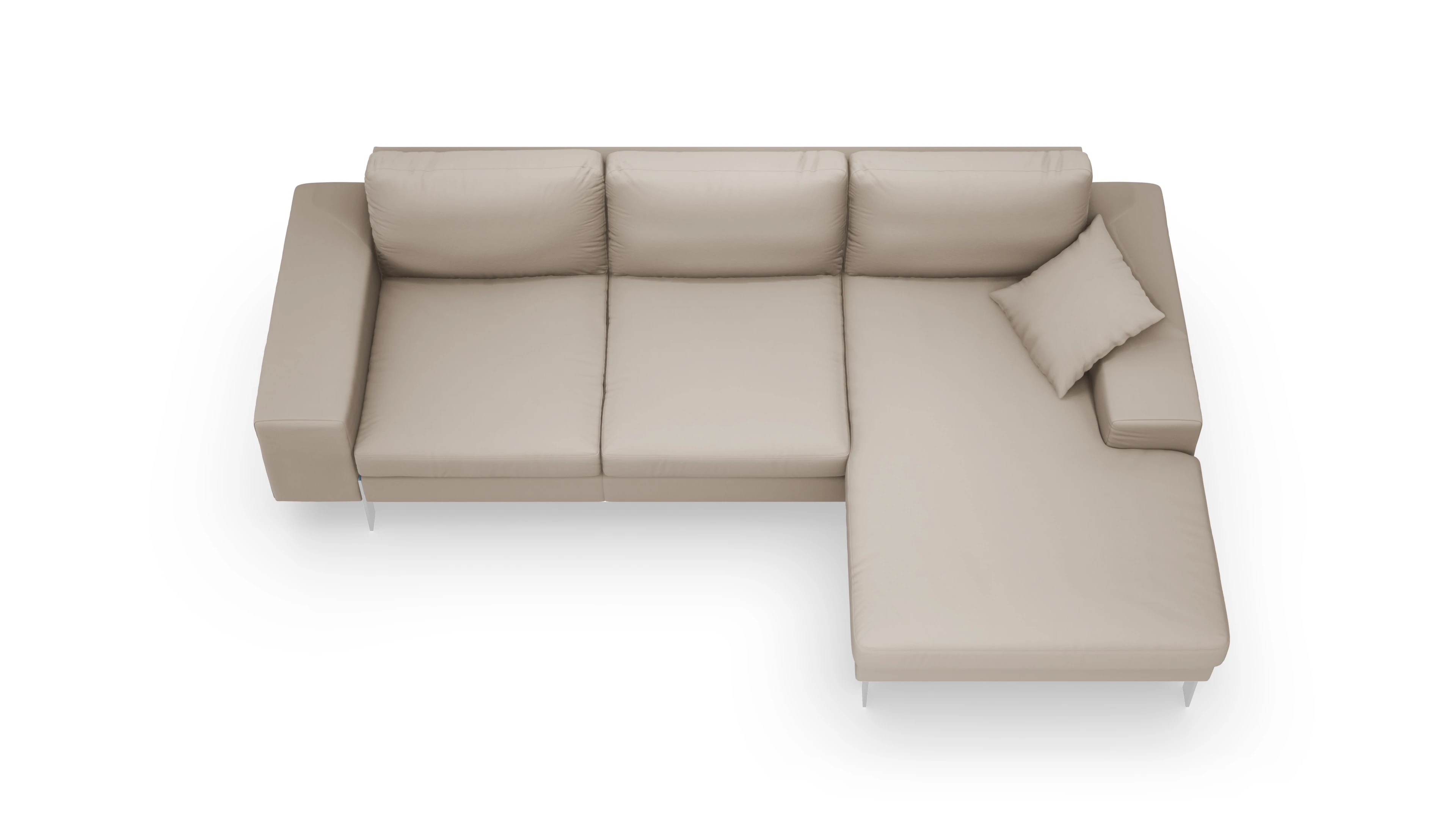 Ansicht des Produktes Catoira Sofa mit Rec rechts in Leder beige