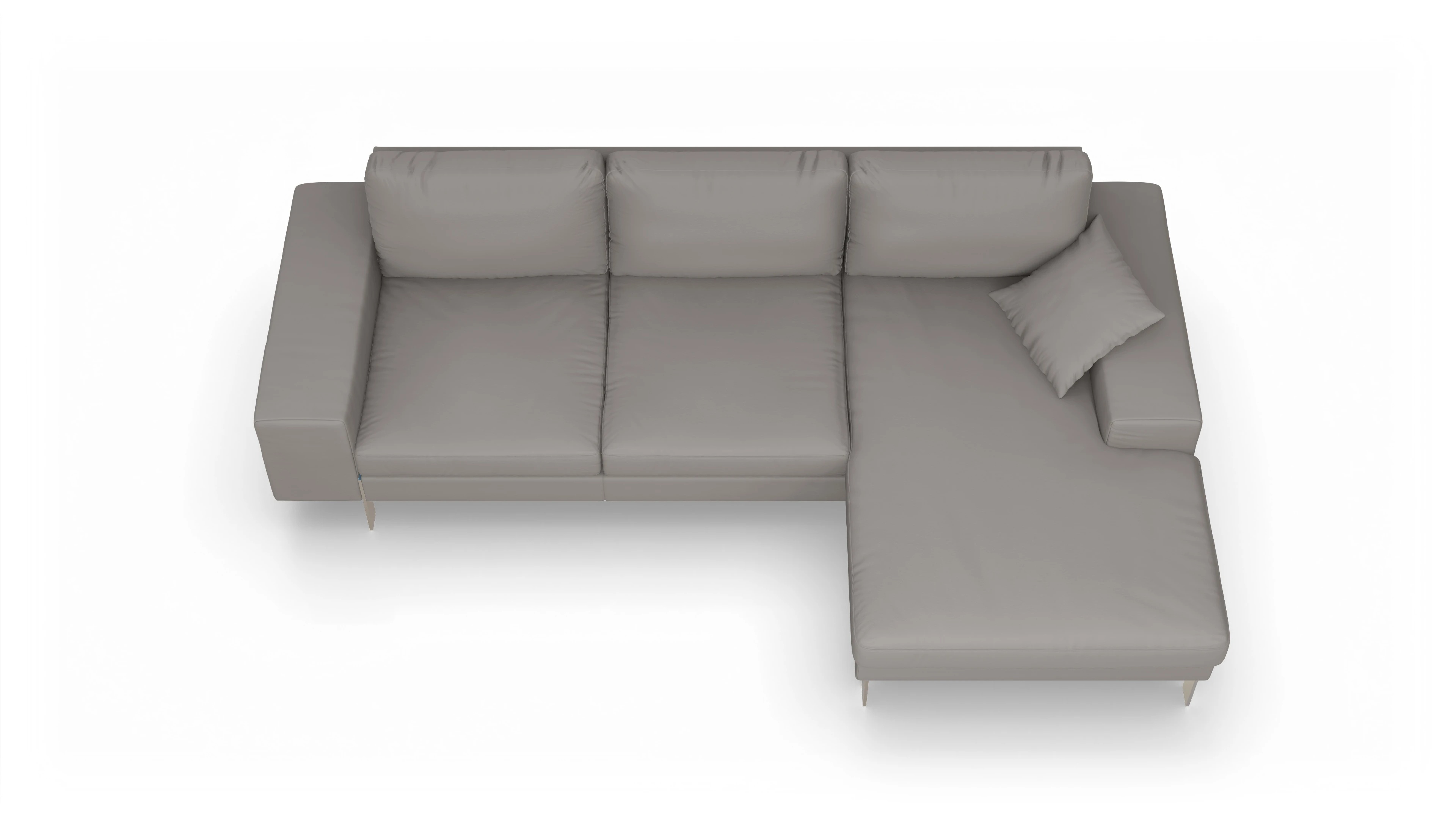 Ansicht des Produktes Catoira Sofa mit Rec rechts in Leder grau
