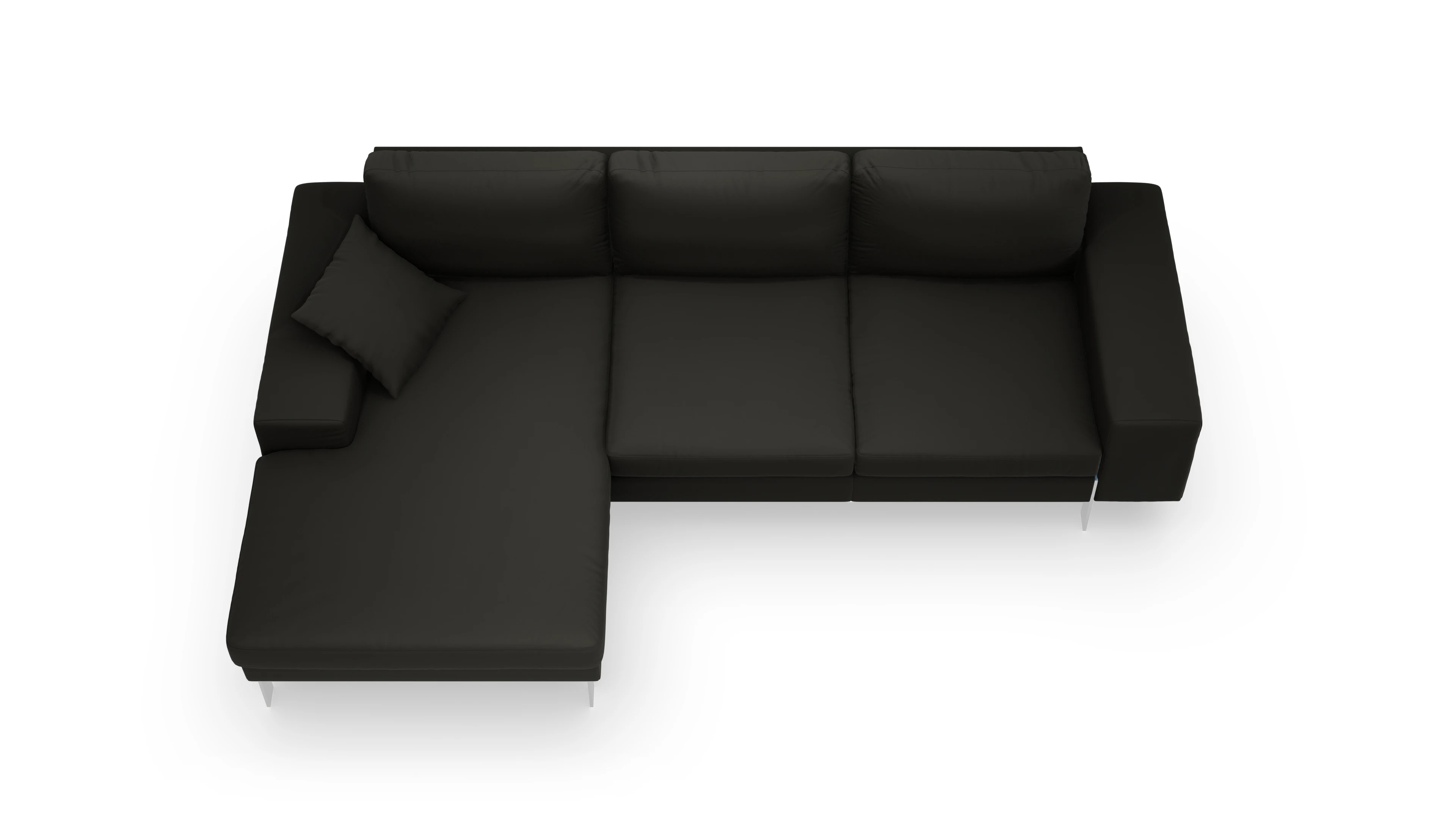 Catoira Ledersofa Ansicht des Produktes Catoira Sofa mit Rec links in Leder grau