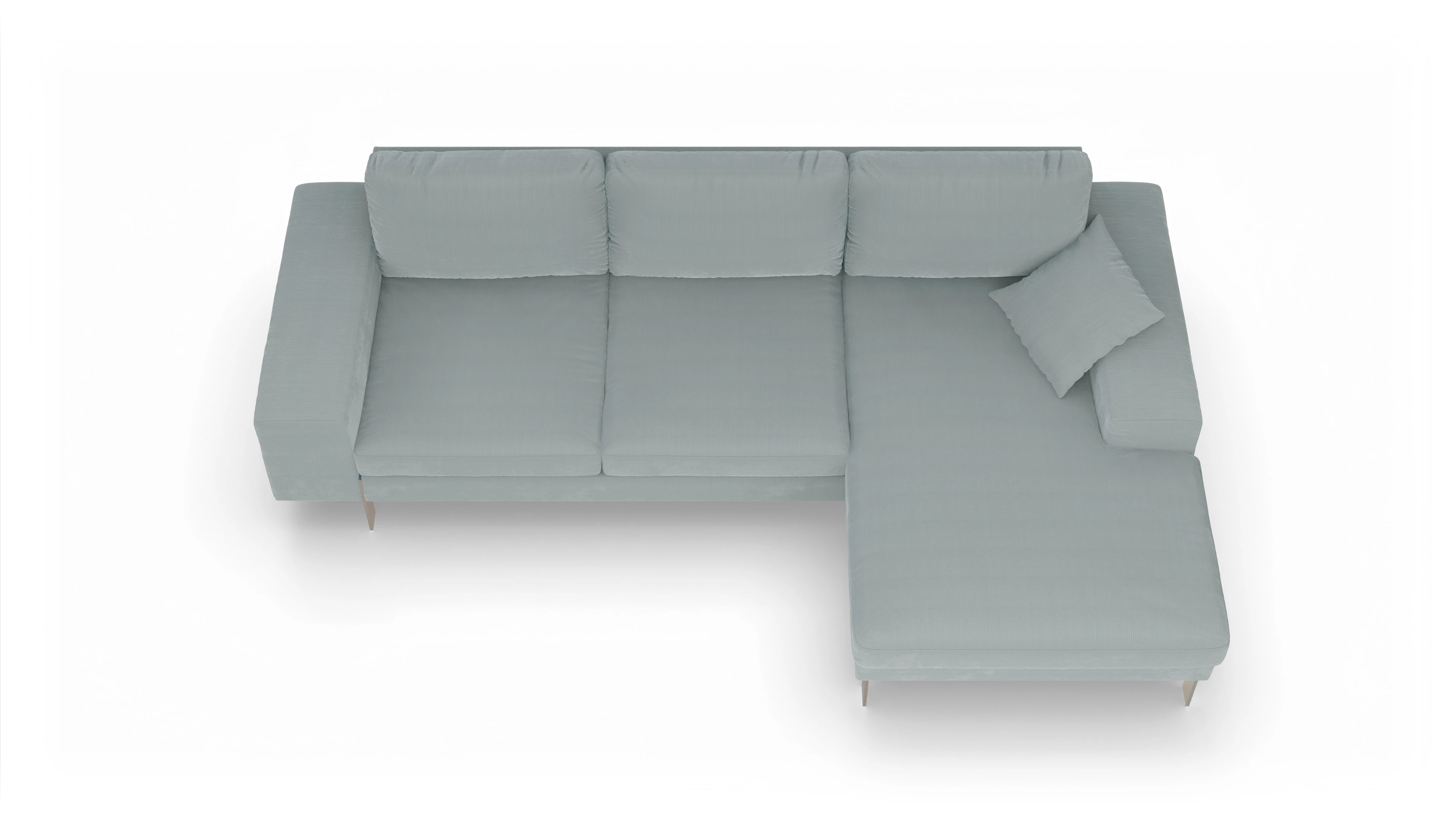 Ansicht des Produktes Catoira Sofa mit Rec rechts in Cord blau