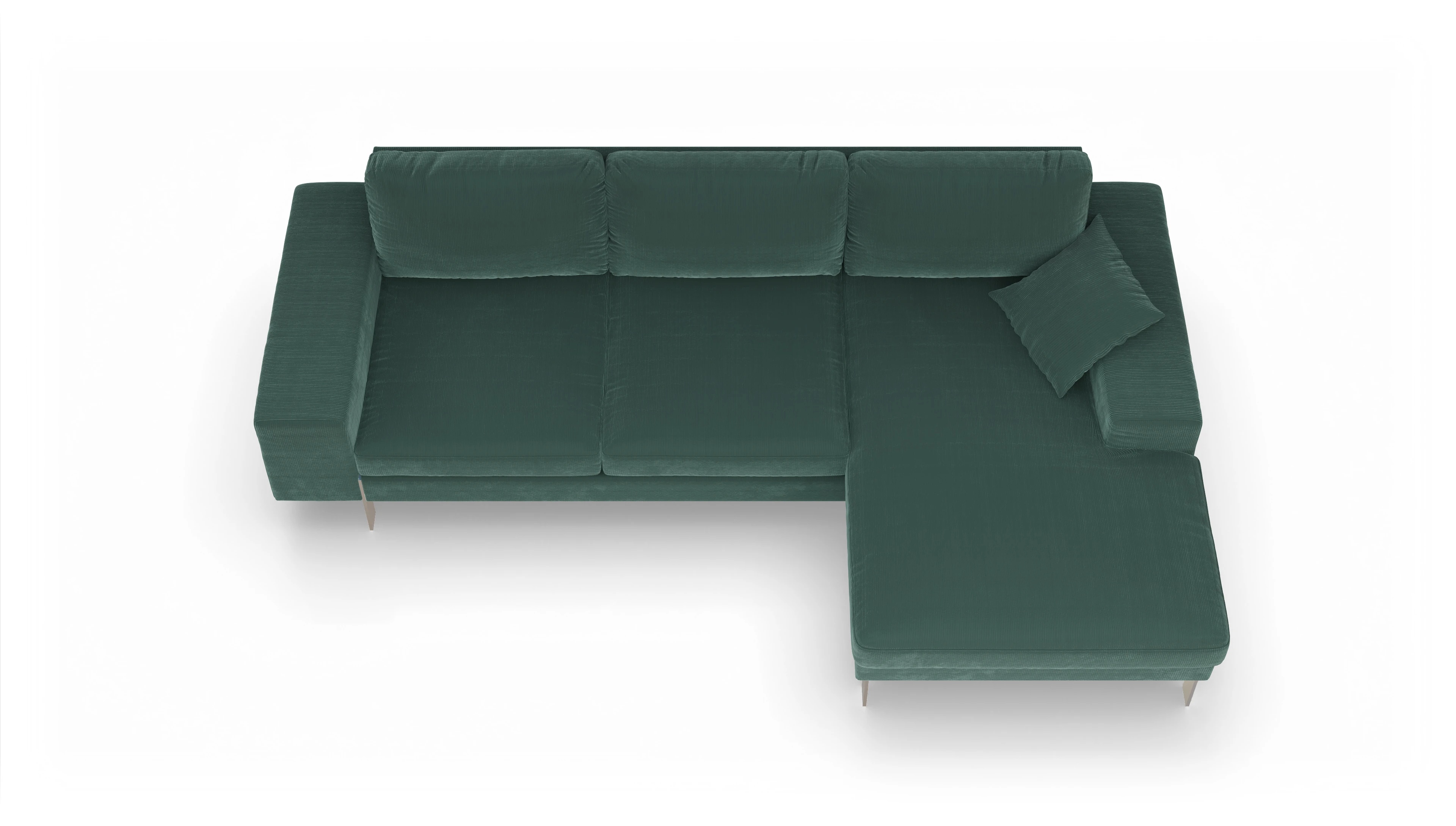 Ansicht des Produktes Catoira Sofa mit Rec rechts in Cord grün