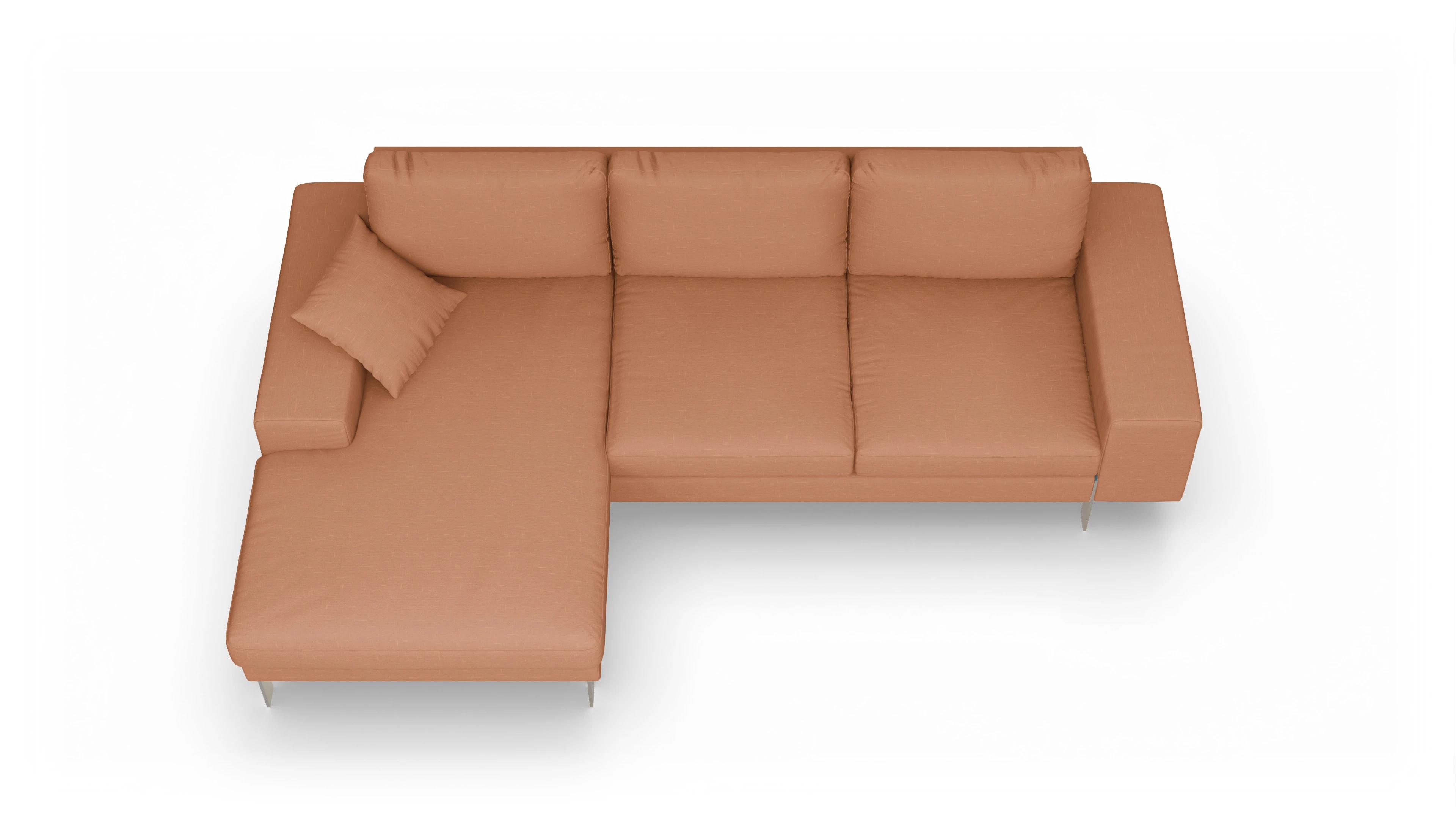 Ansicht des Produktes Catoira Sofa mit Rec links in Stoff orange