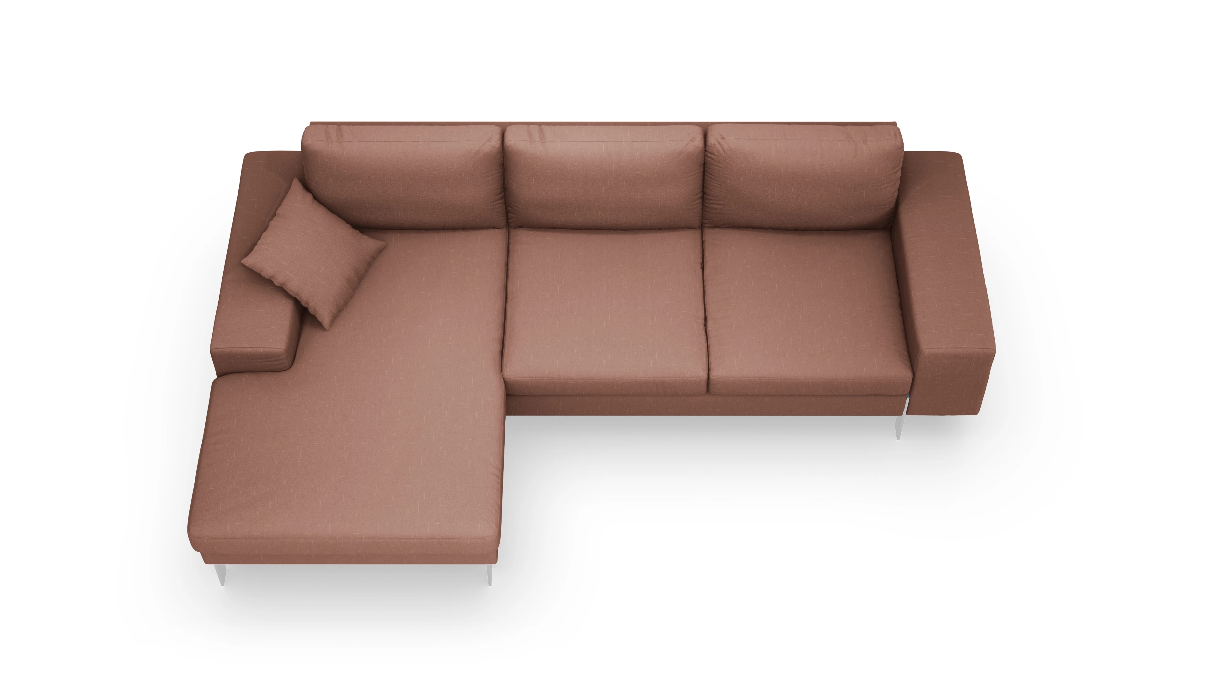 Catoira Stoffsofa Ansicht des Produktes Catoira Sofa mit Rec links in Stoff rot