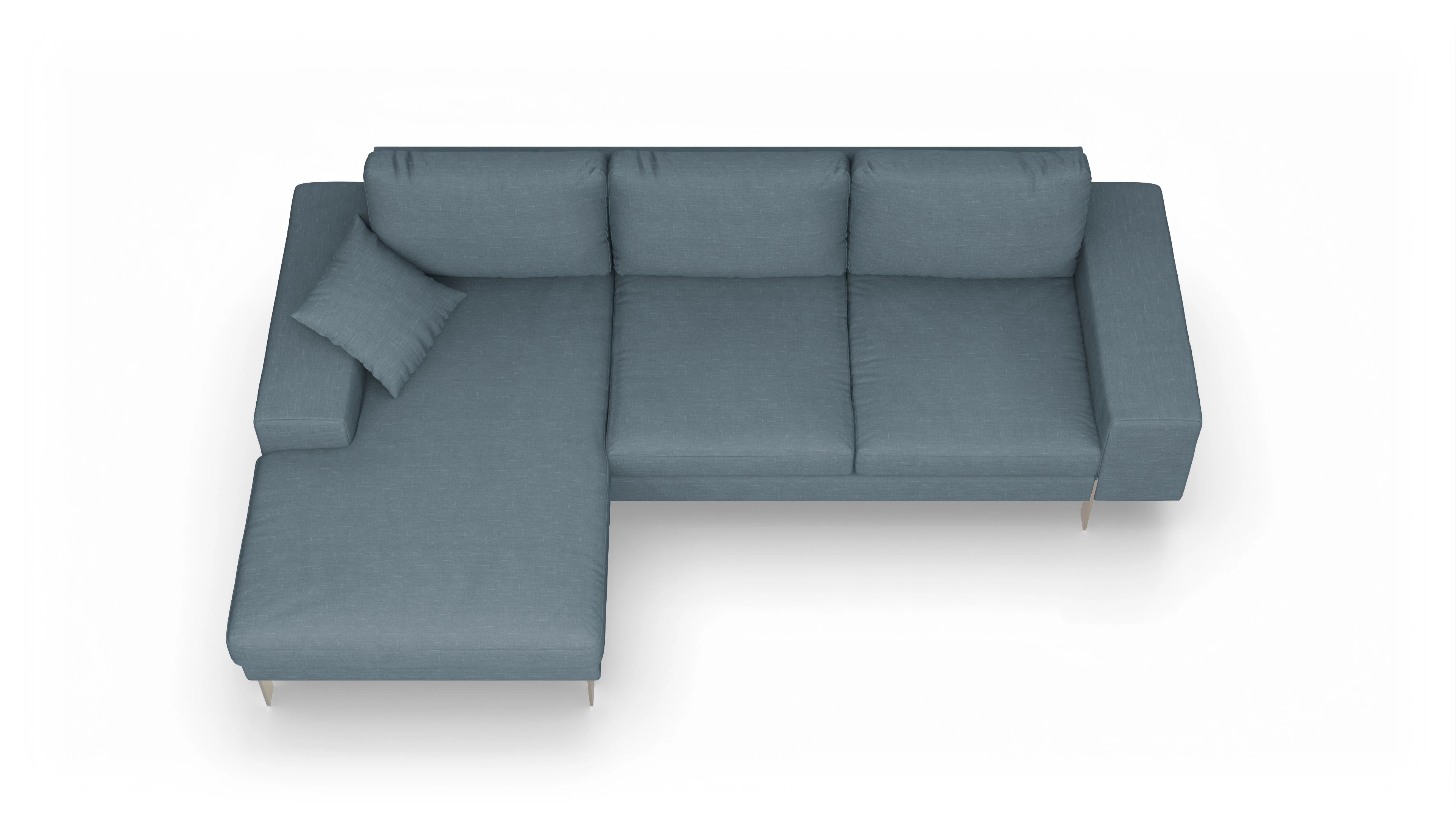 Ansicht des Produktes Catoira Sofa mit Rec links in Stoff blau