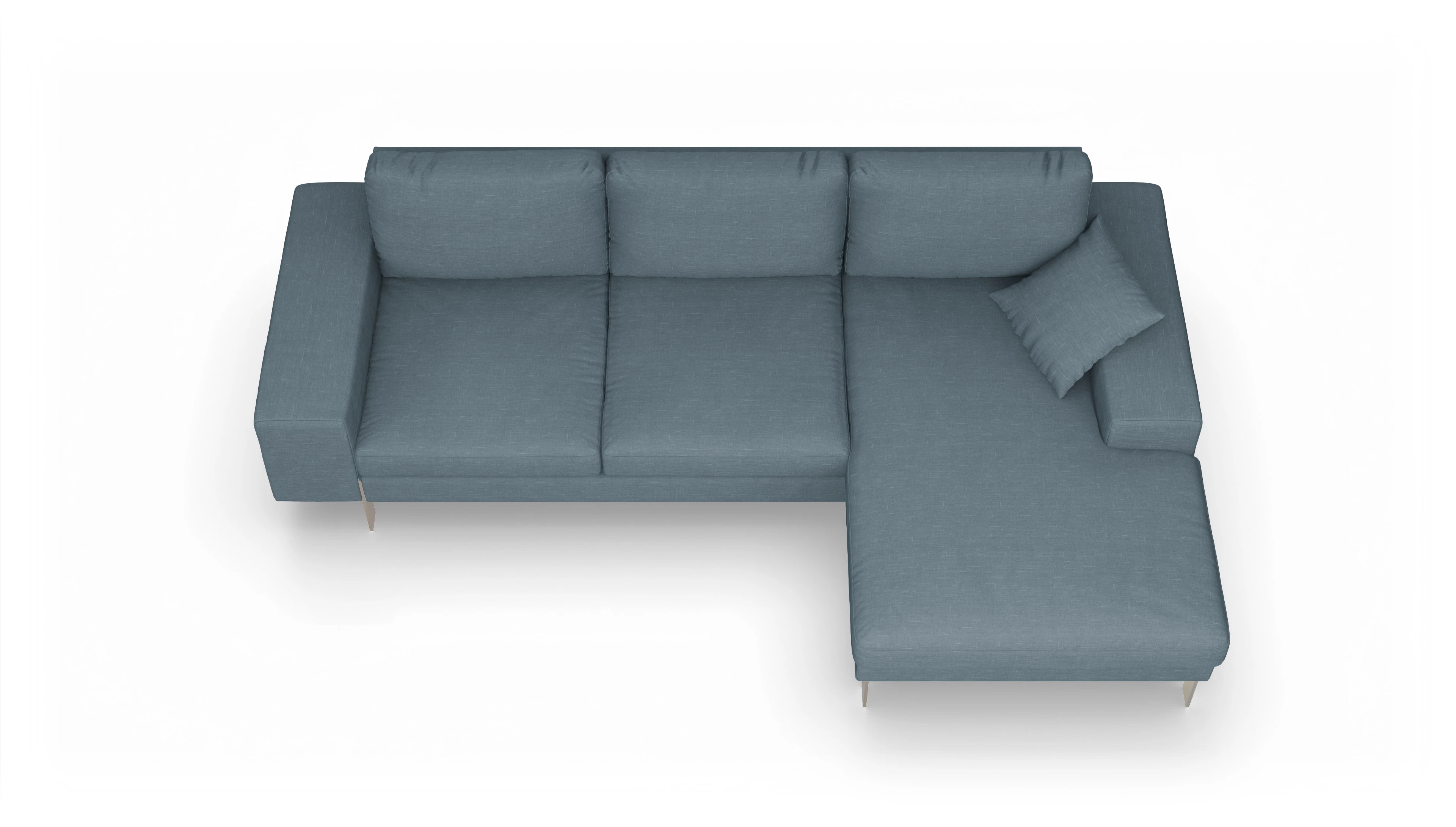 Ansicht des Produktes Catoira Sofa mit Rec rechts in Stoff blau