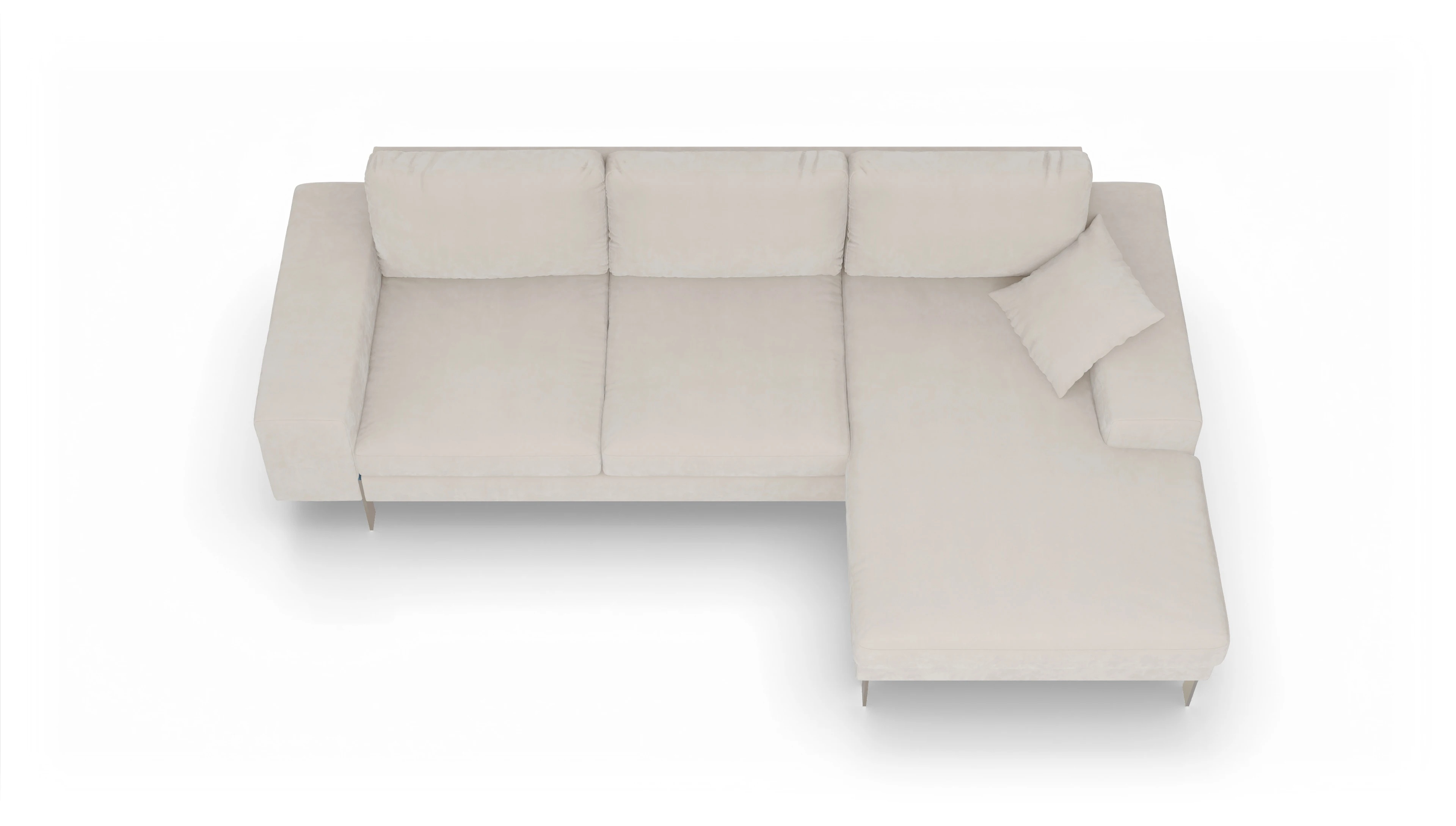 Ansicht des Produktes Catoira Sofa mit Rec rechts in Samt weiß