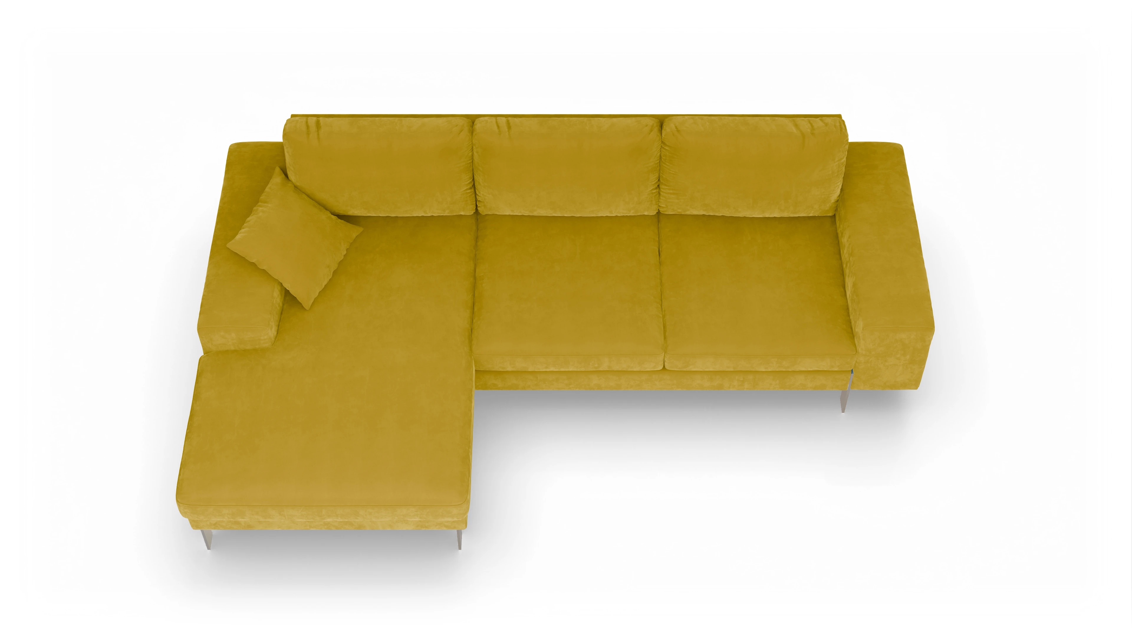 Ansicht des Produktes Catoira Sofa mit Rec links in Samt gelb