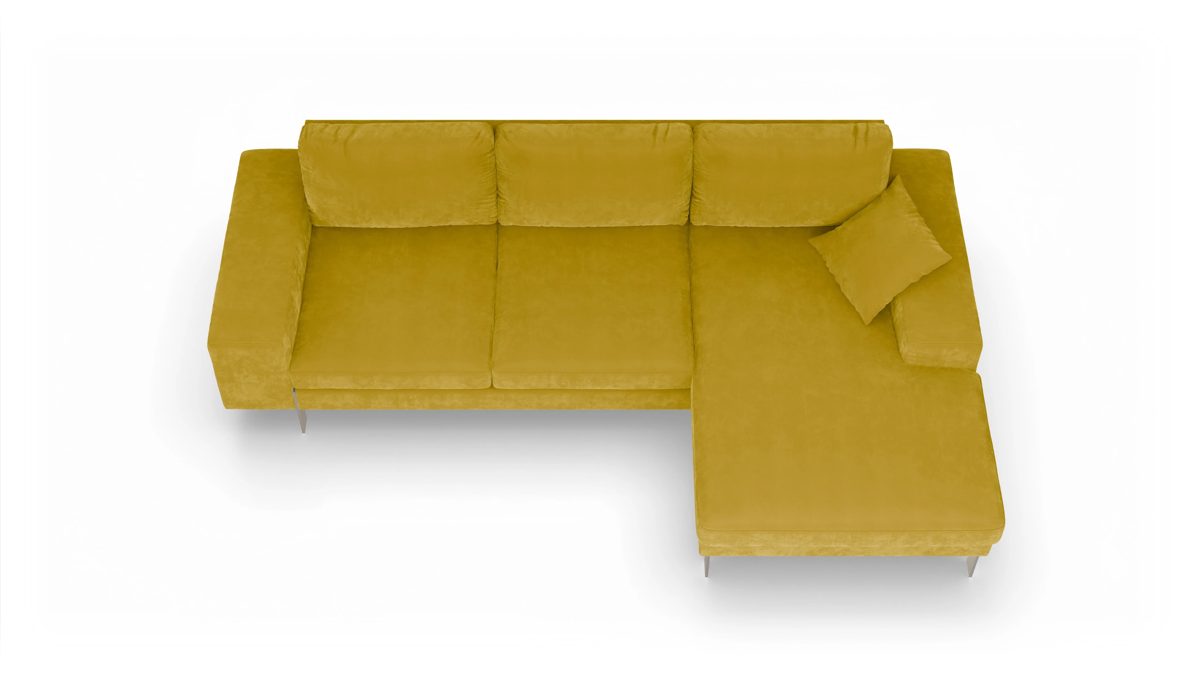 Ansicht des Produktes Catoira Sofa mit Rec rechts in Samt gelb