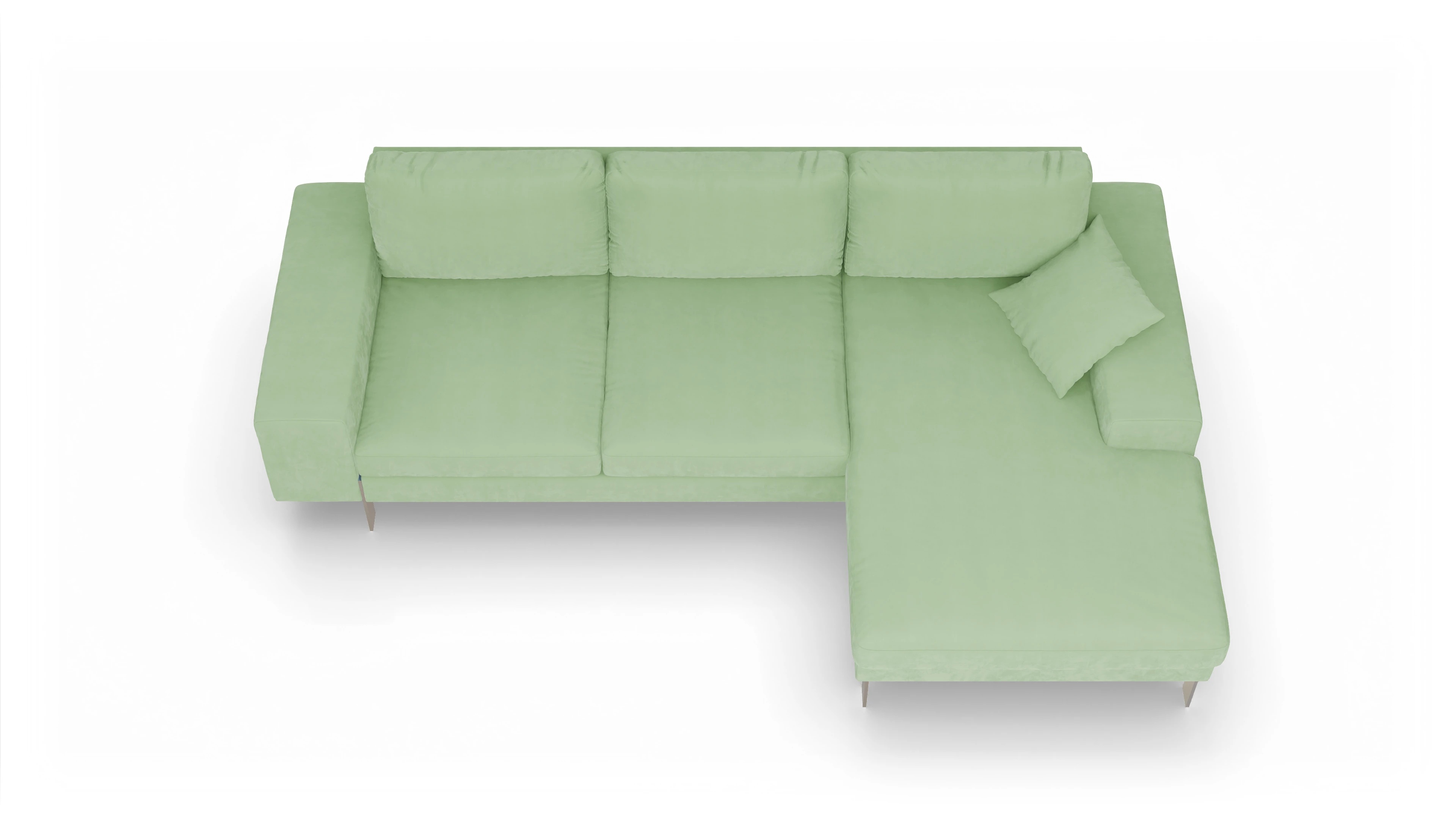 Ansicht des Produktes Catoira Sofa mit Rec rechts in Samt grün