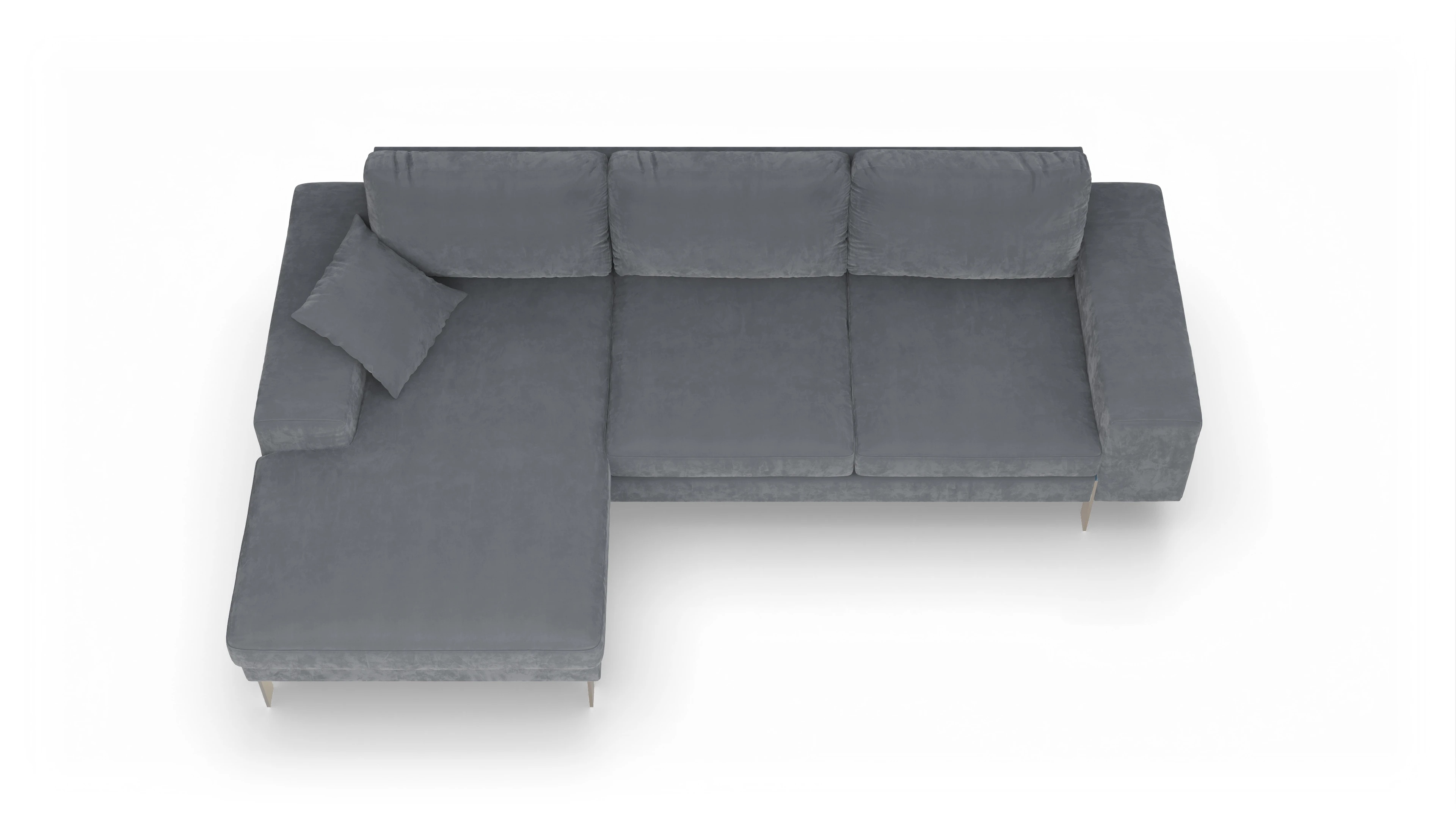 Ansicht des Produktes Catoira Sofa mit Rec links in Samt grau