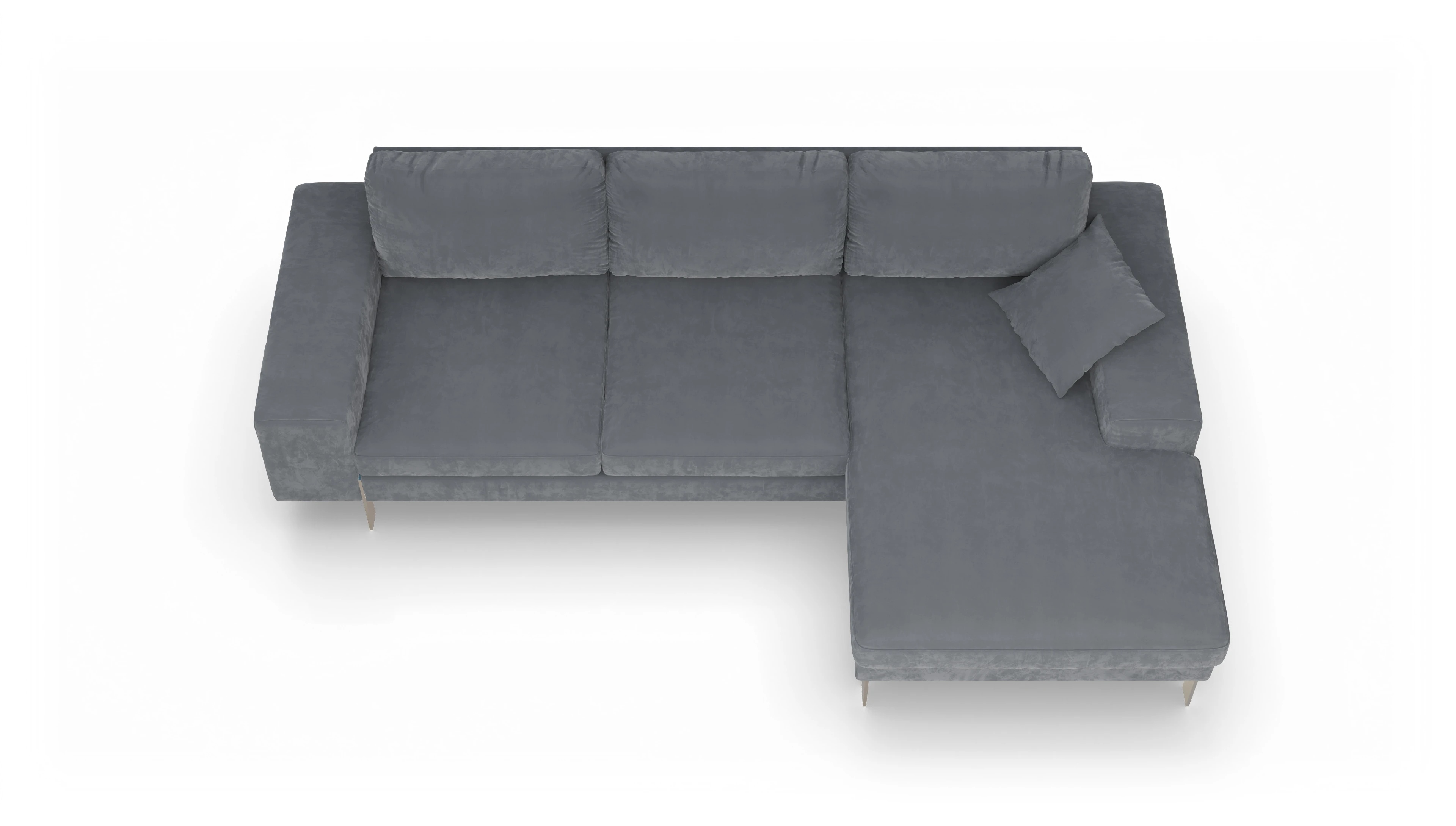 Ansicht des Produktes Catoira Sofa mit Rec rechts in Samt grau