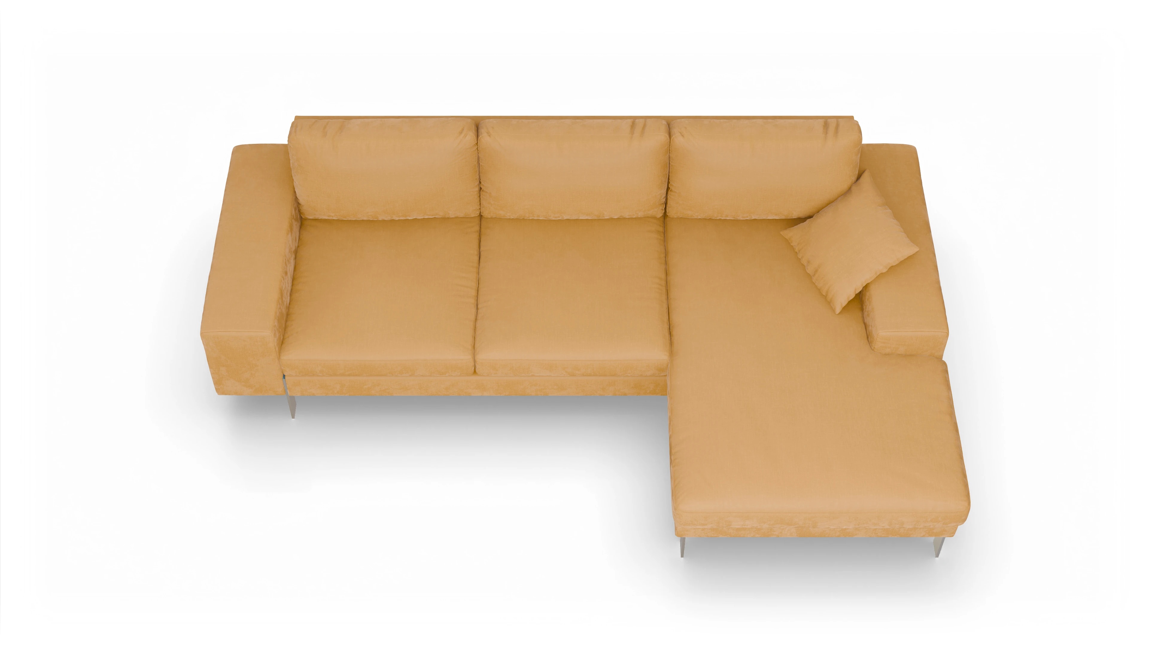 Ansicht des Produktes Catoira Sofa mit Rec rechts in Stoff gelb