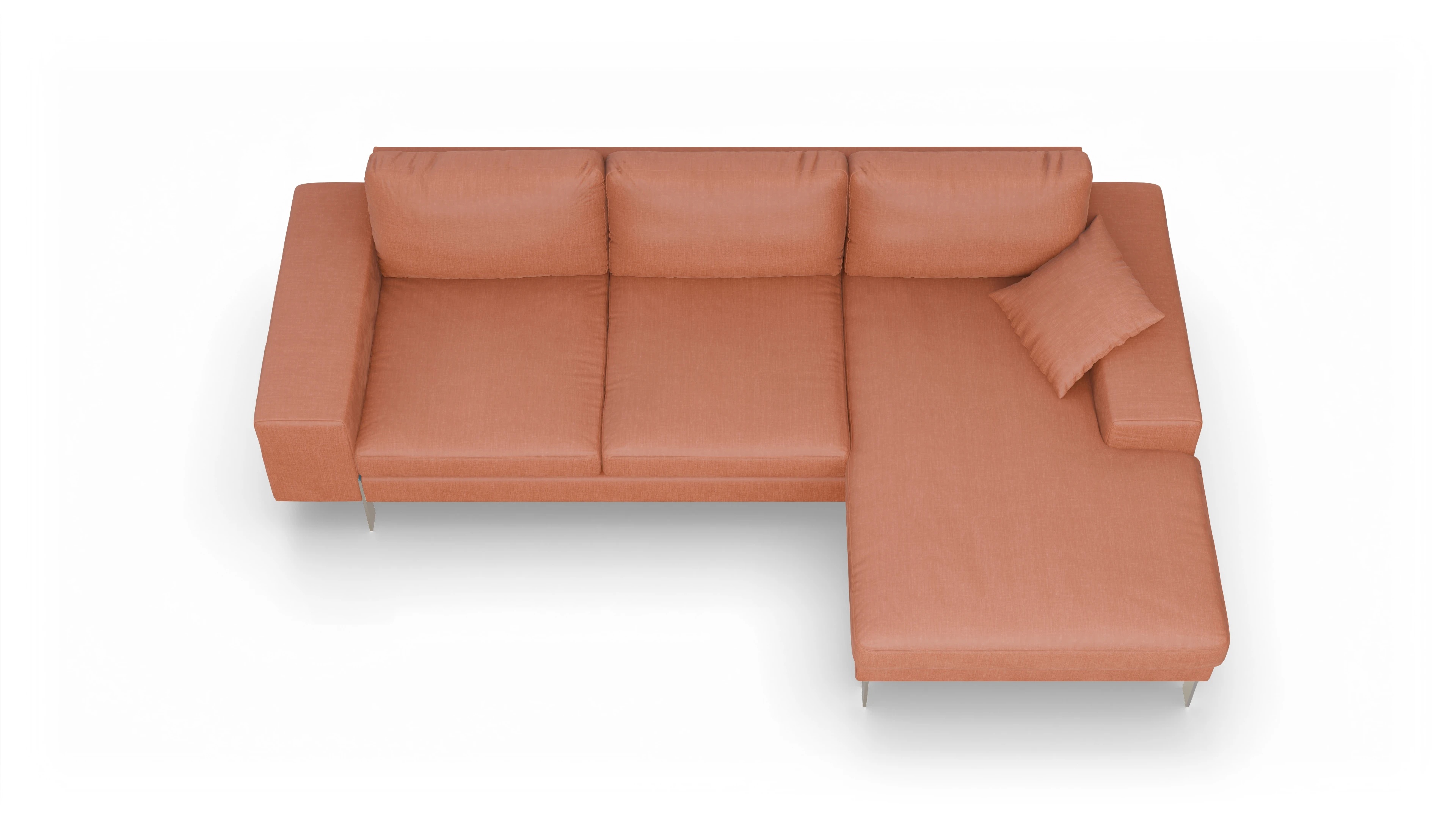 Ansicht des Produktes Catoira Sofa mit Rec rechts in Stoff orange