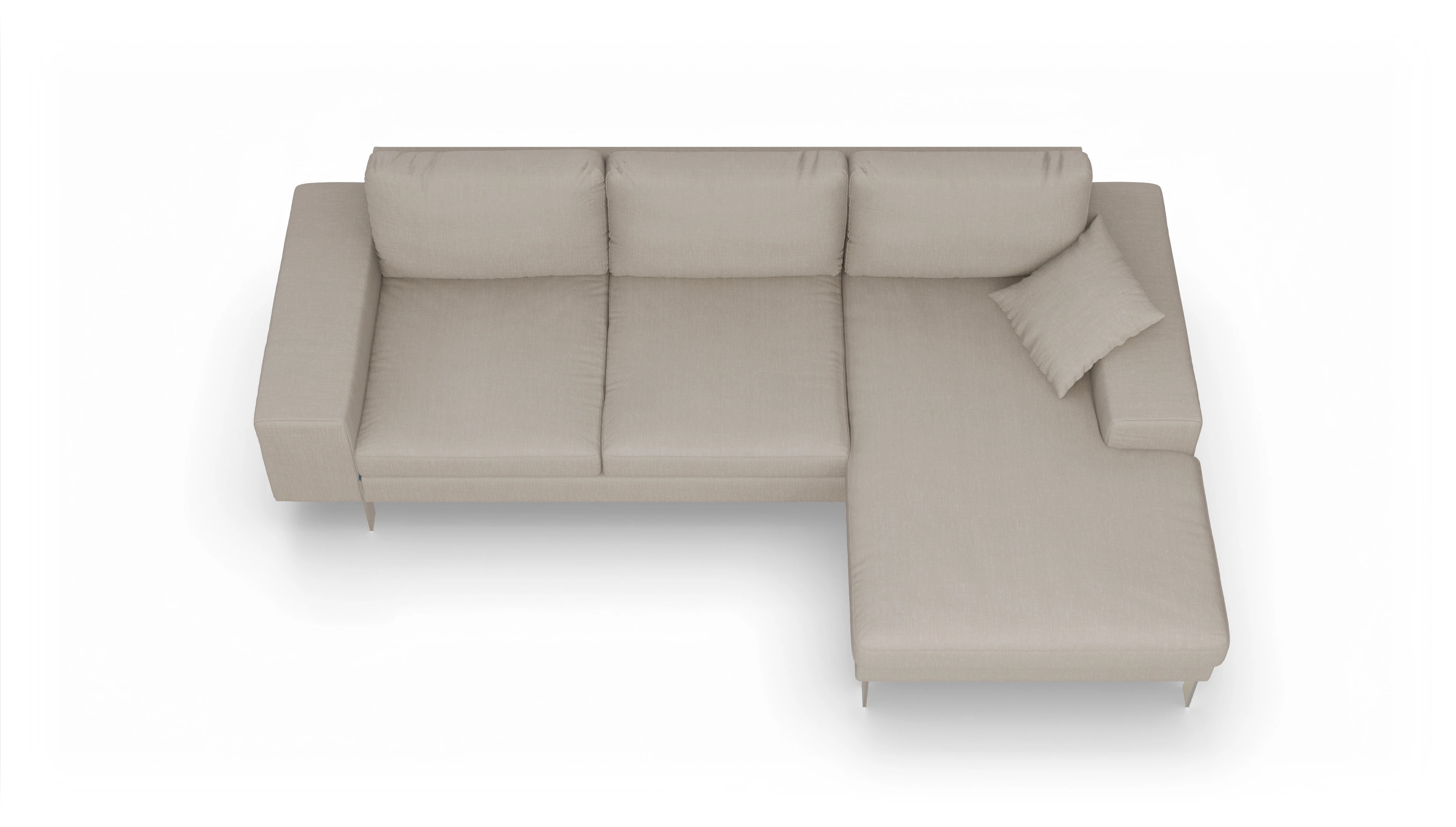 Ansicht des Produktes Catoira Sofa mit Rec rechts in Stoff braun