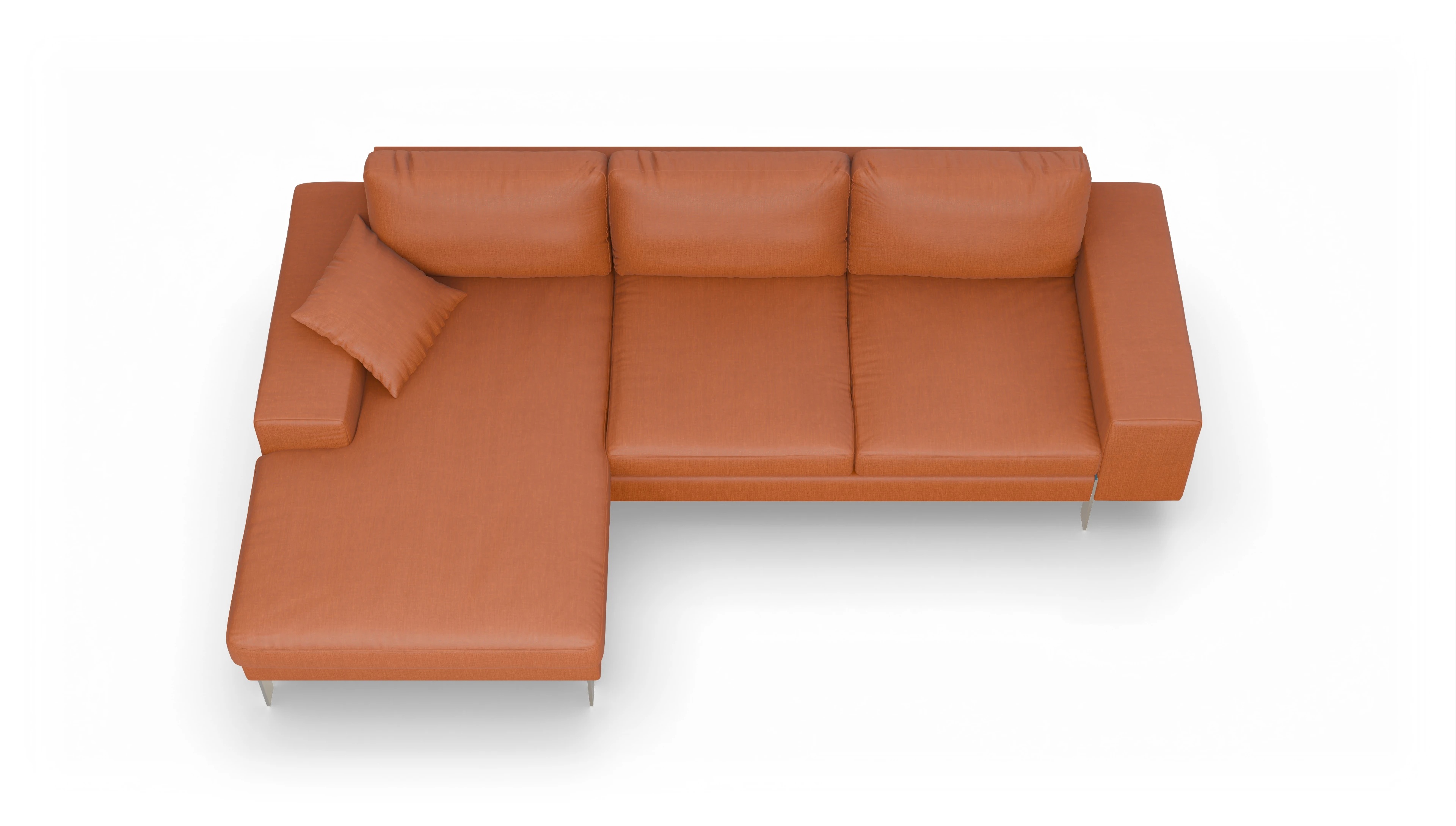 Ansicht des Produktes Catoira Sofa mit Rec links in Stoff orange