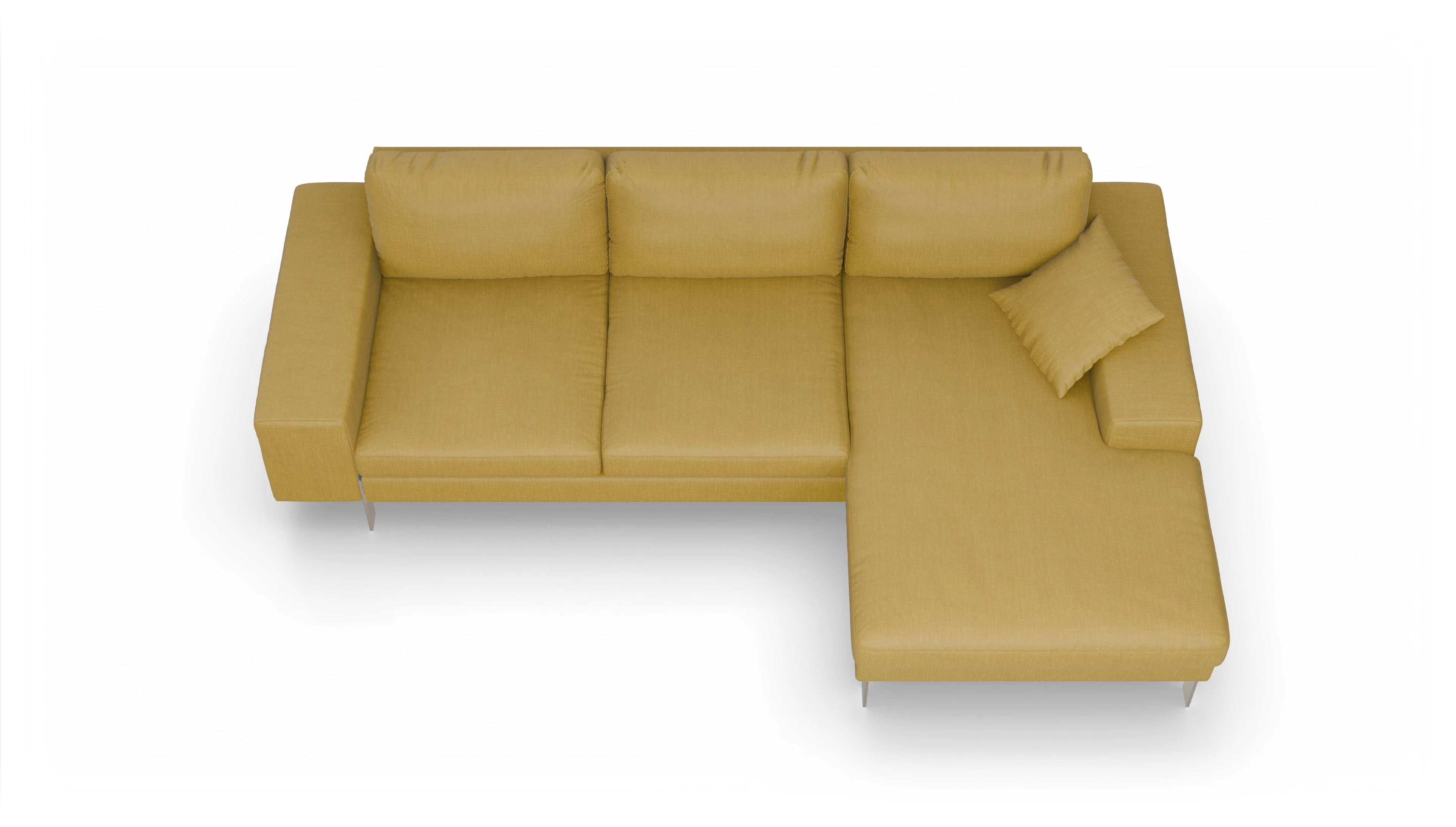 Ansicht des Produktes Catoira Sofa mit Rec rechts in Stoff gelb