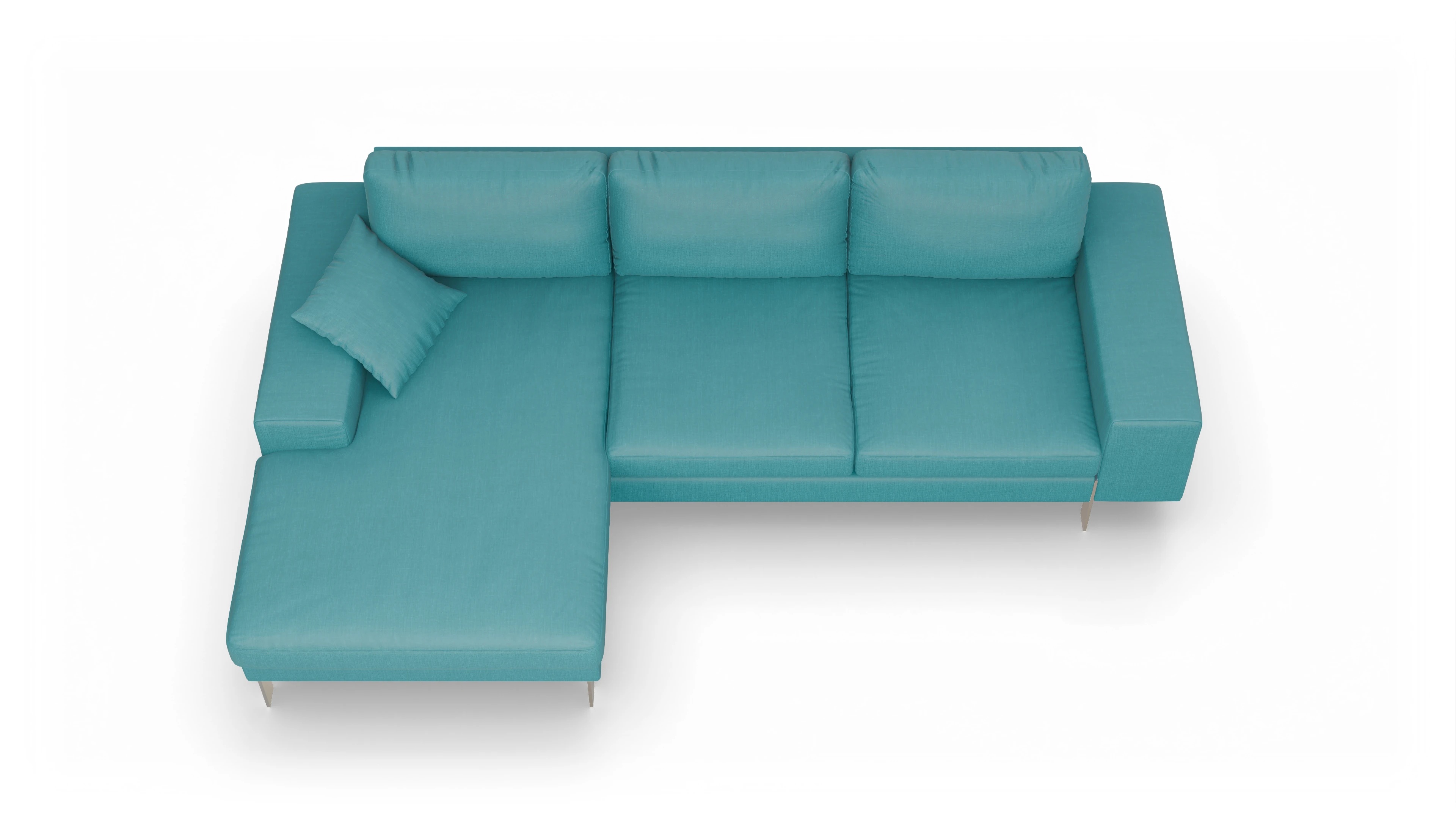Ansicht des Produktes Catoira Sofa mit Rec links in Stoff blau