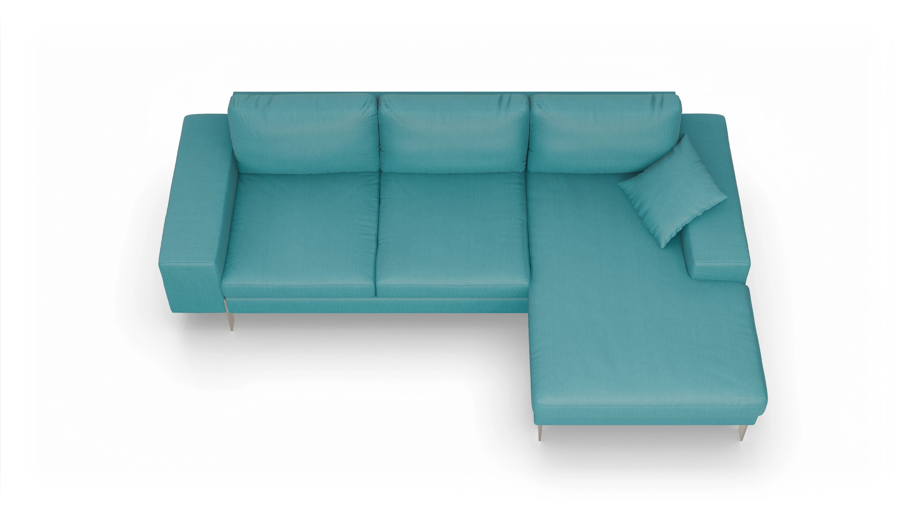 Catoira Stoffsofa Ansicht des Produktes Catoira Sofa mit Rec rechts in Stoff blau