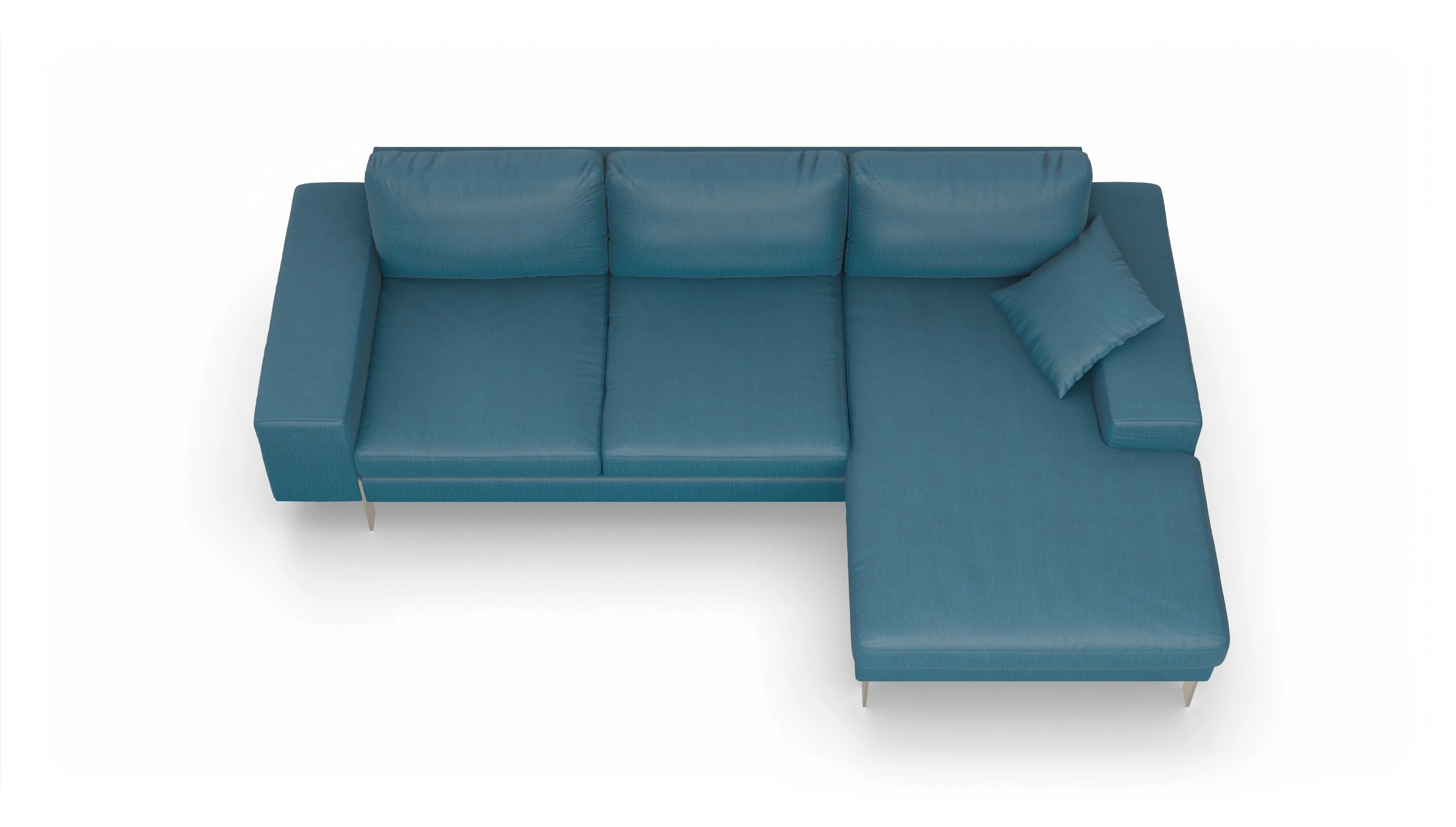 Ansicht des Produktes Catoira Sofa mit Rec rechts in Stoff blau