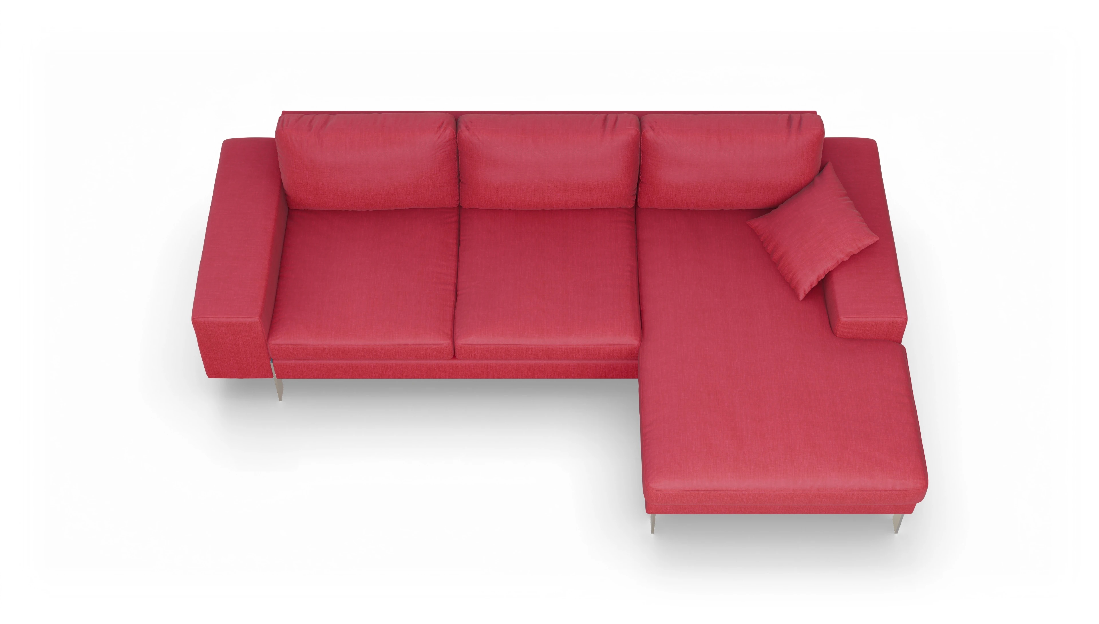Ansicht des Produktes Catoira Sofa mit Rec rechts in Stoff rot