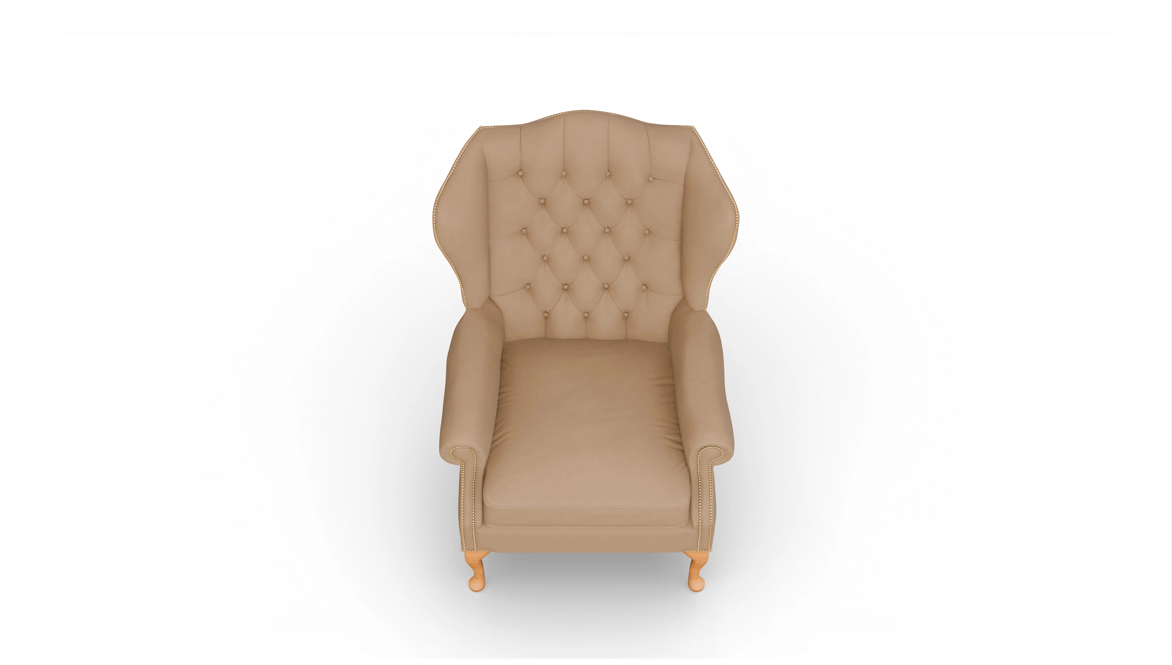Ohrenbackensessel Syon Leder braun