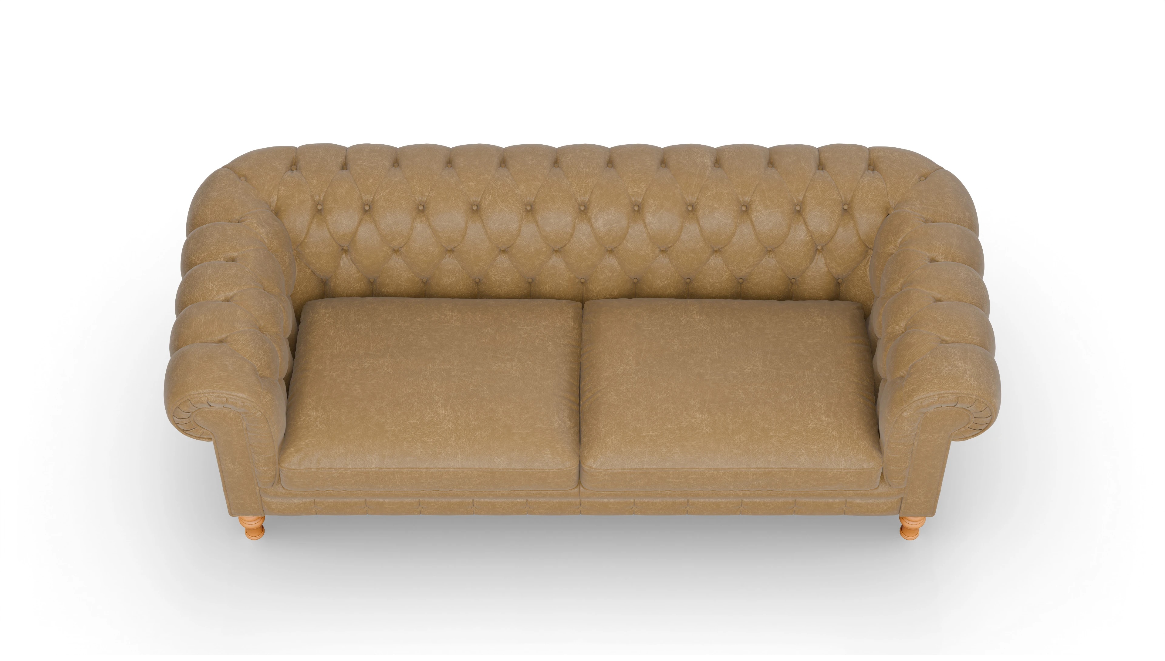 Chesterfield Sofa Countess Ansicht des Produktes Countess 3-Sitzer in Leder braun