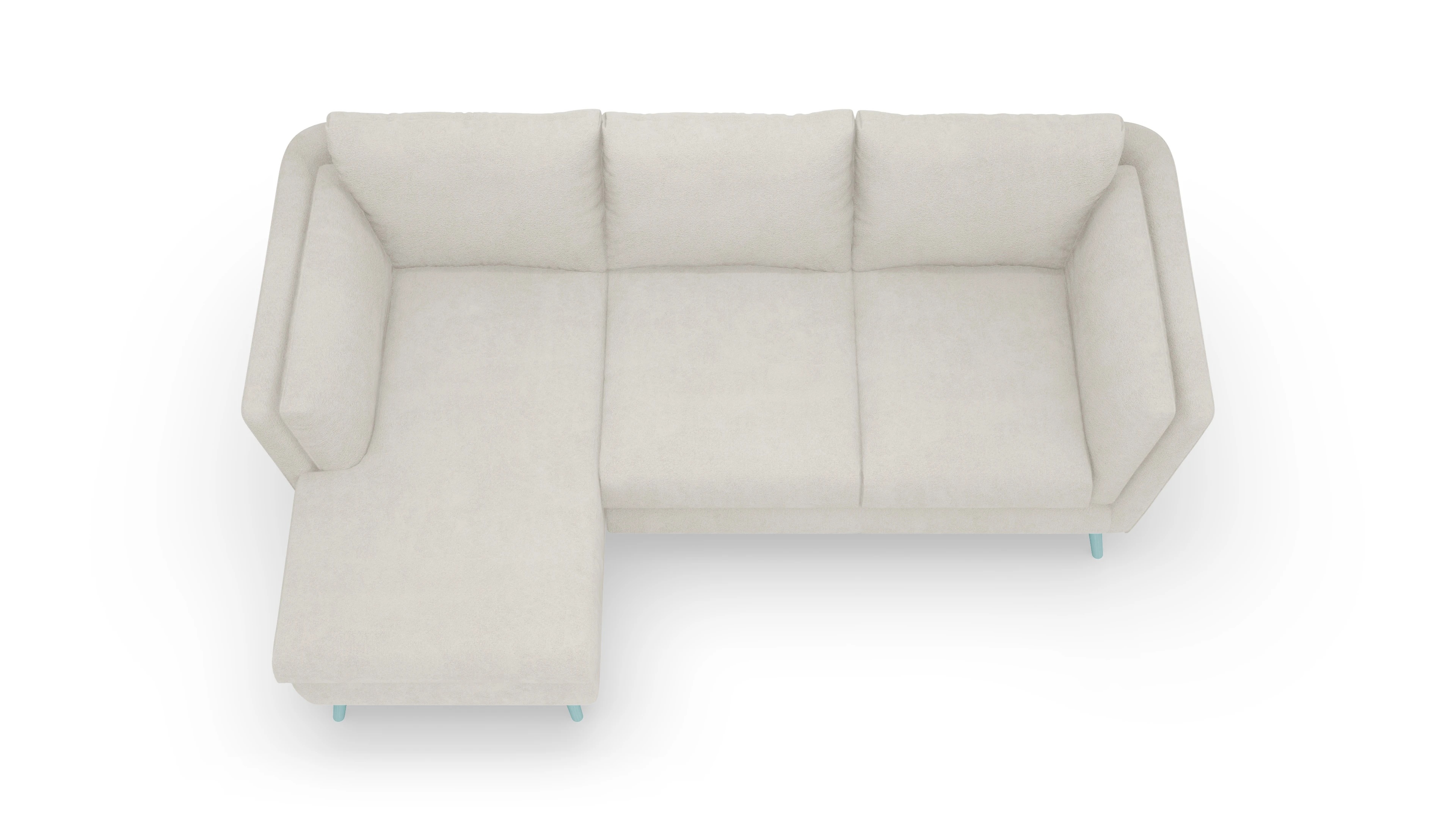 Ansicht des Produktes Sira Sofa mit Rec links in Stoff weiß