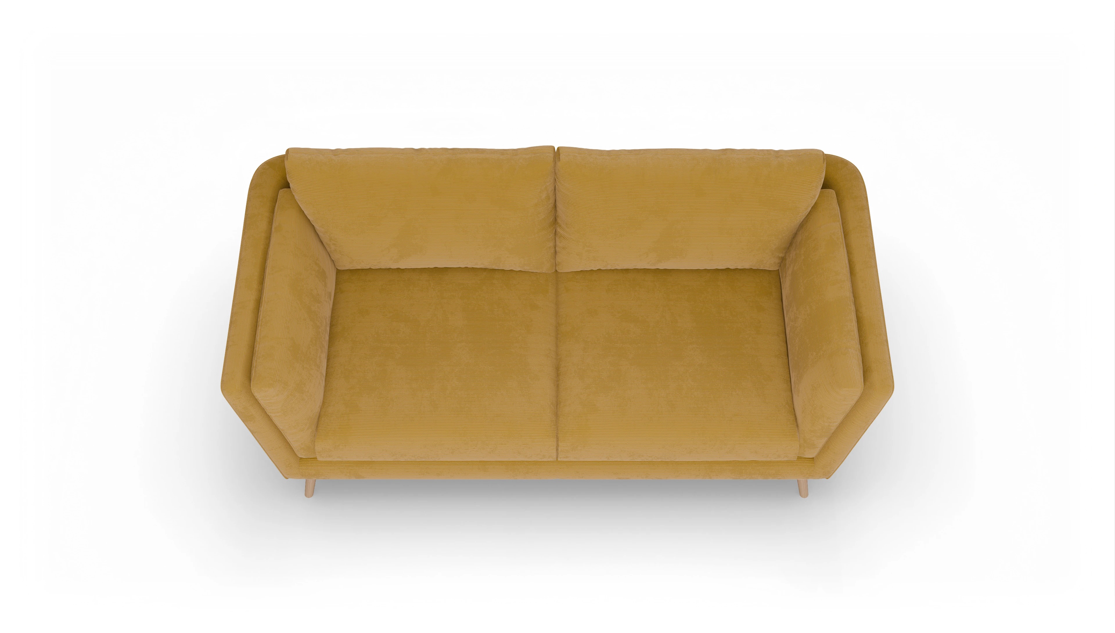Ansicht des Produktes Sira 3-Sitzer in Cord gelb