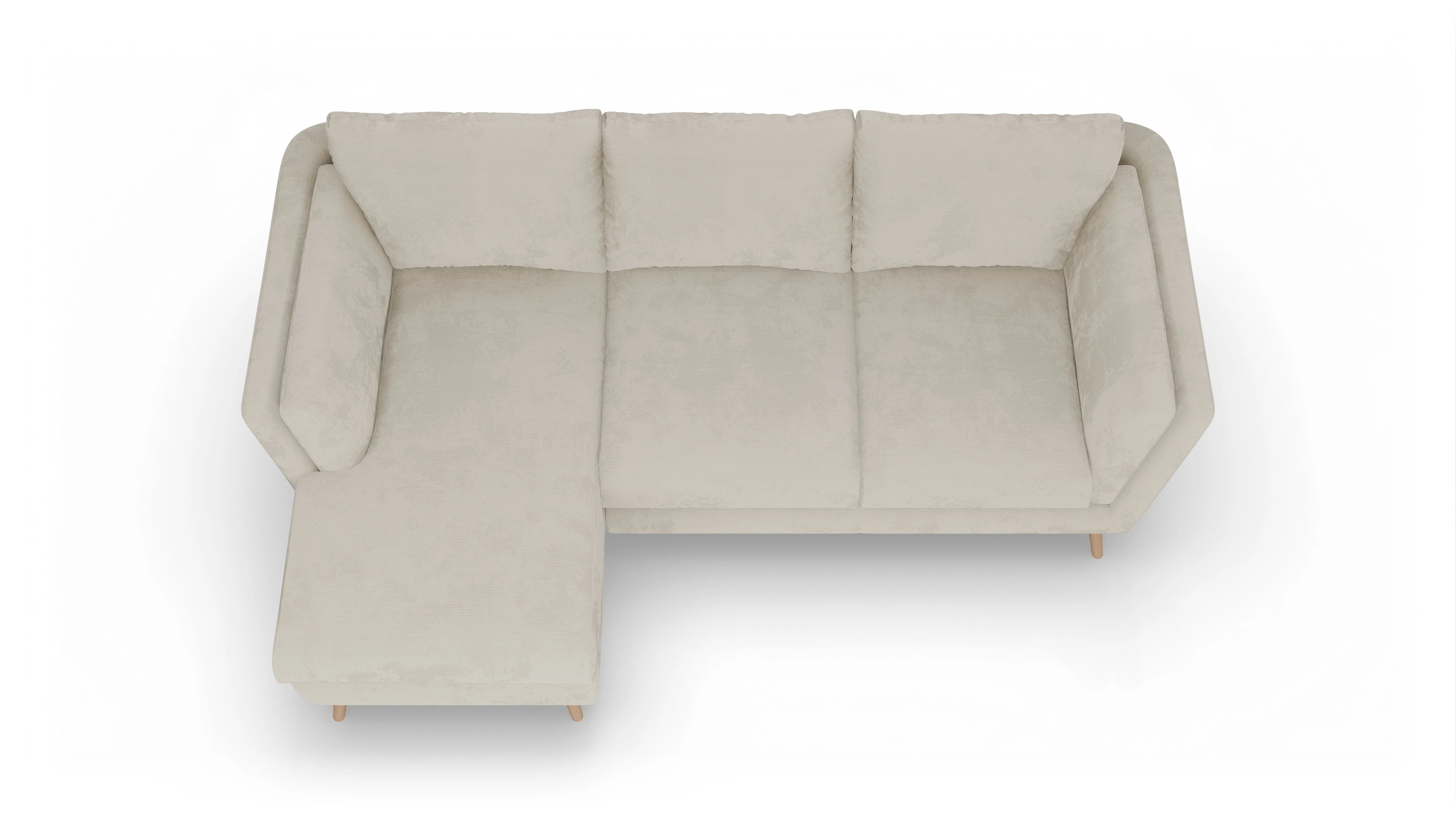 Ansicht des Produktes Sira Sofa mit Rec links in Cord weiß