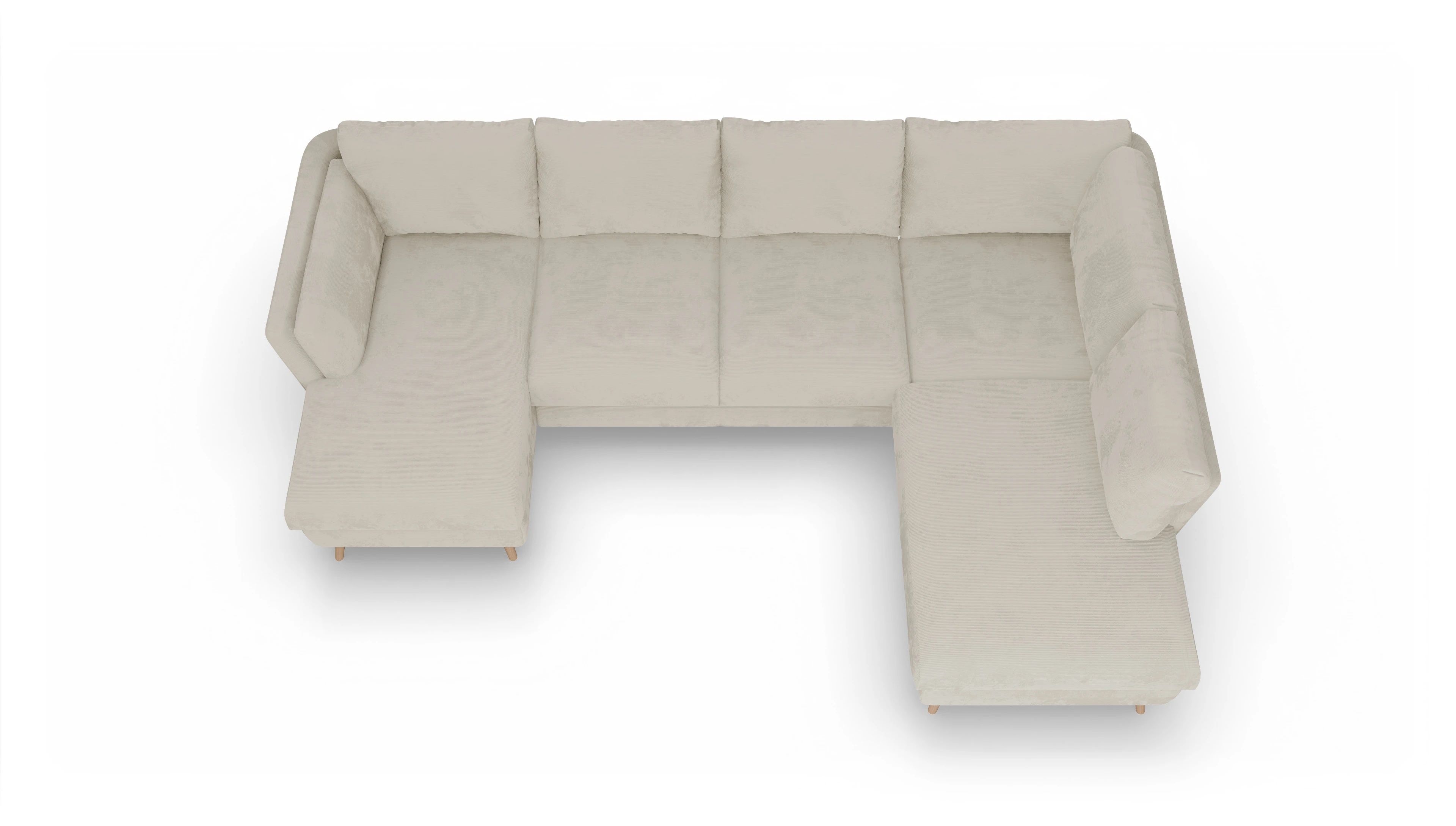 Ansicht des Produktes Sira U-Form rechts in Cord weiß