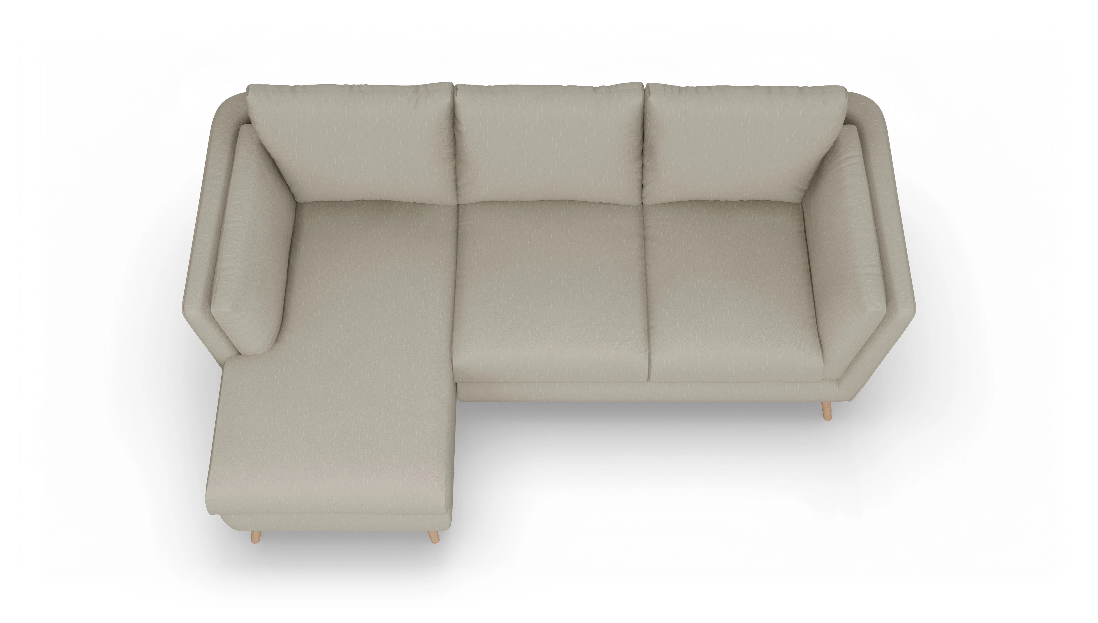 Ansicht des Produktes Sira Sofa mit Rec links in Stoff weiß