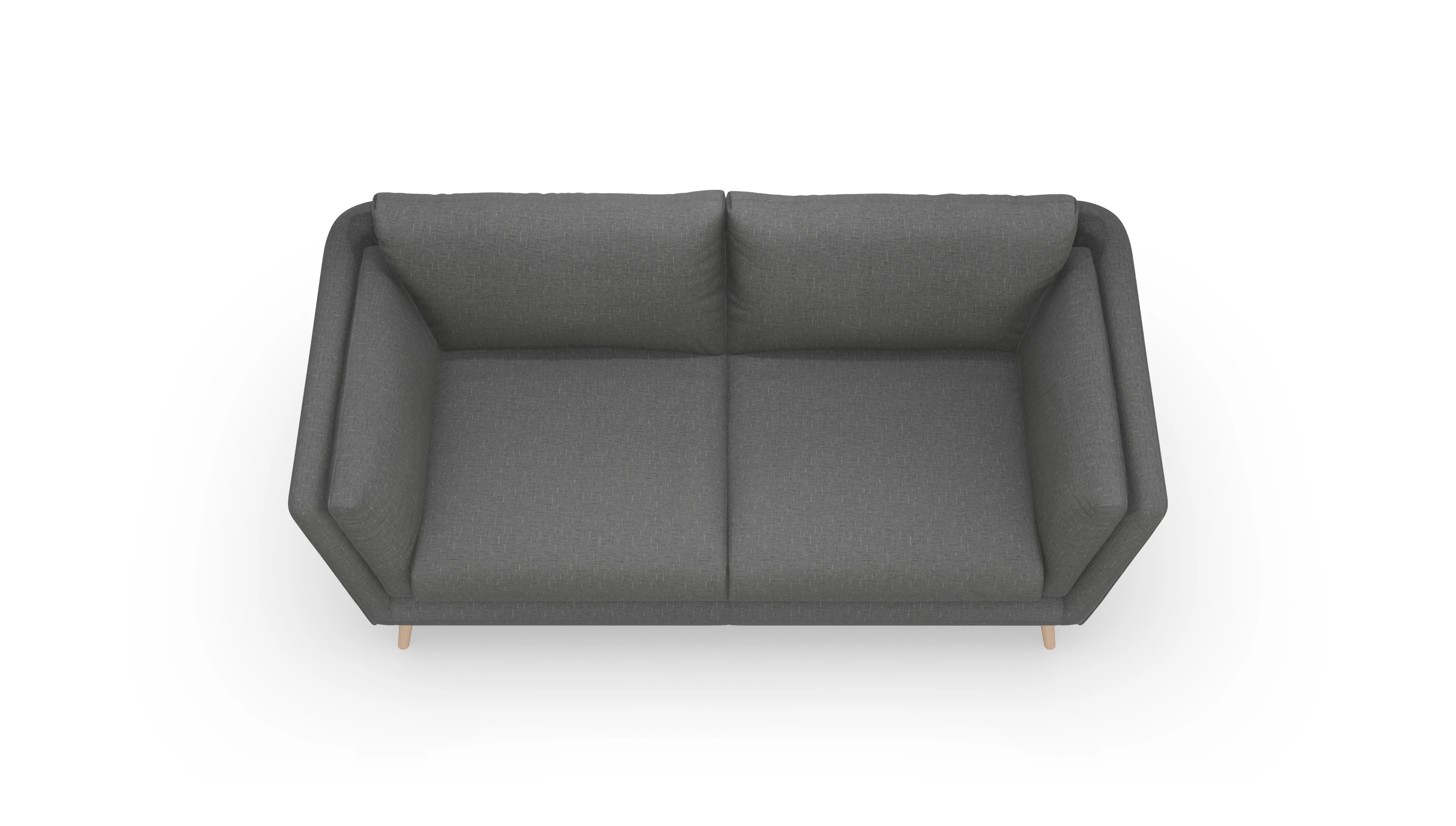 Sira Hussensofa Ansicht des Produktes Sira 3-Sitzer in Stoff grau