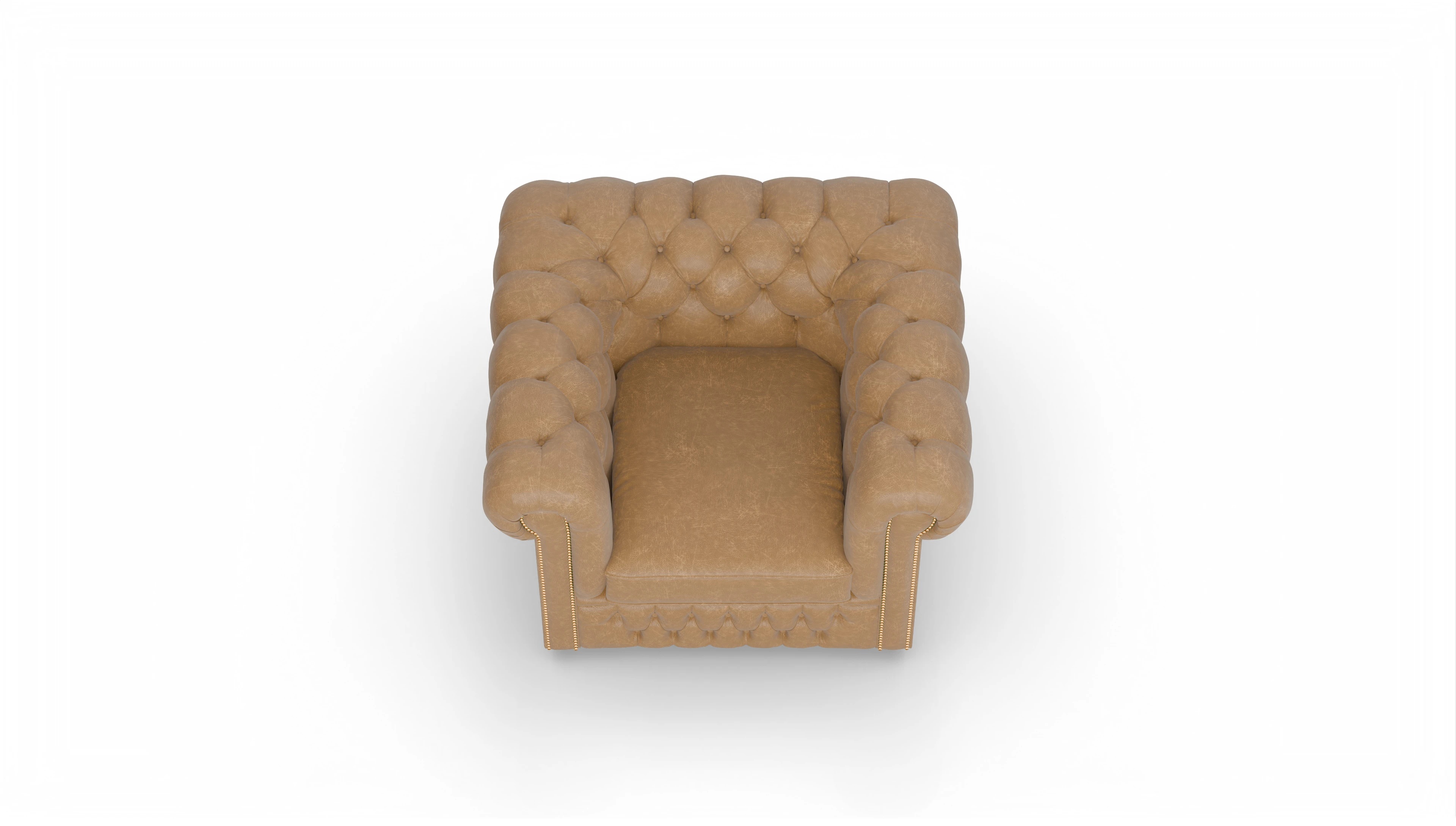 Clubsessel Islington Ansicht des Produktes Islington Sessel in Leder beige