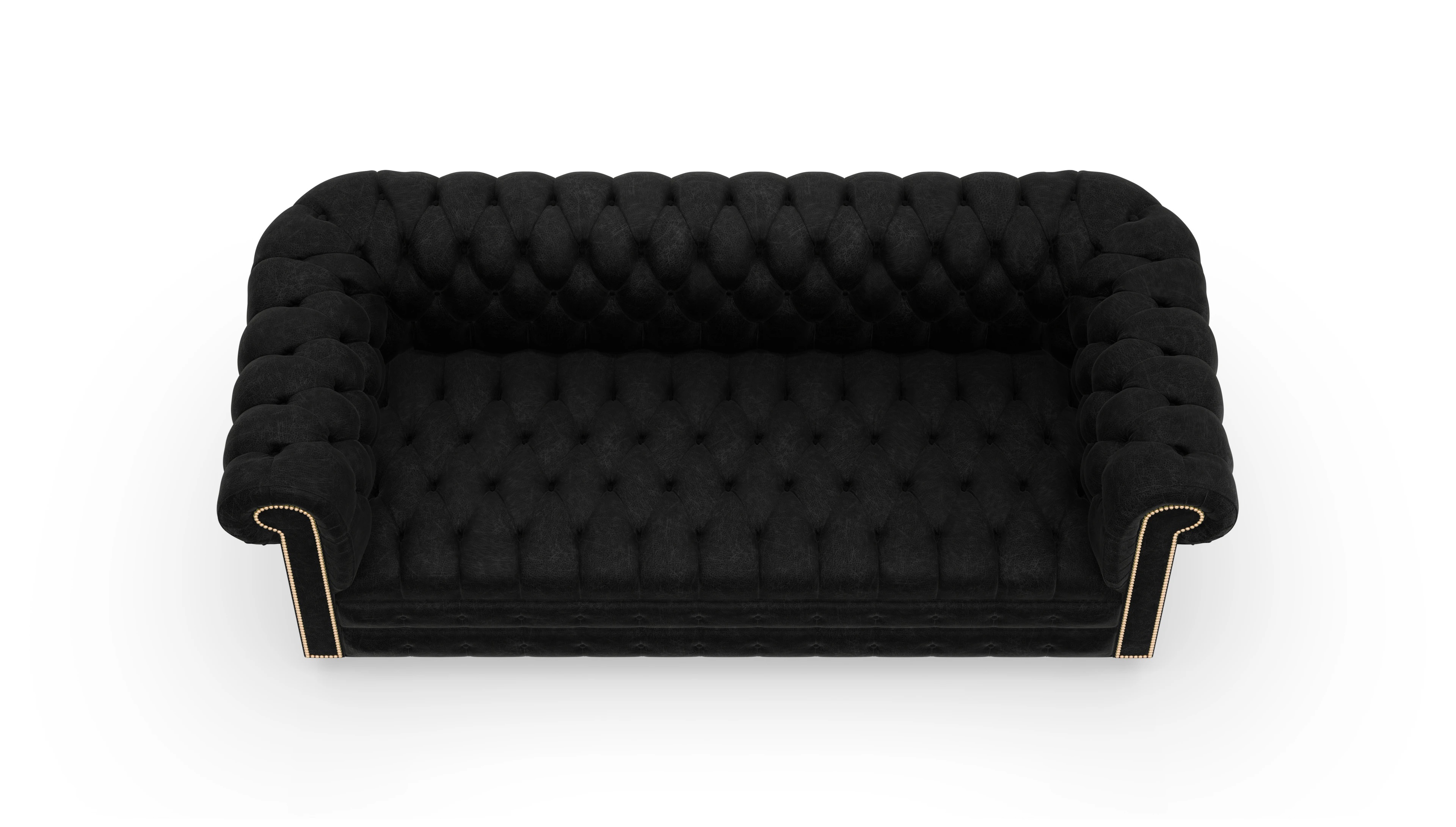 Chesterfield Sofa Osmond Ansicht des Produktes Osmond 3-Sitzer in Leder schwarz