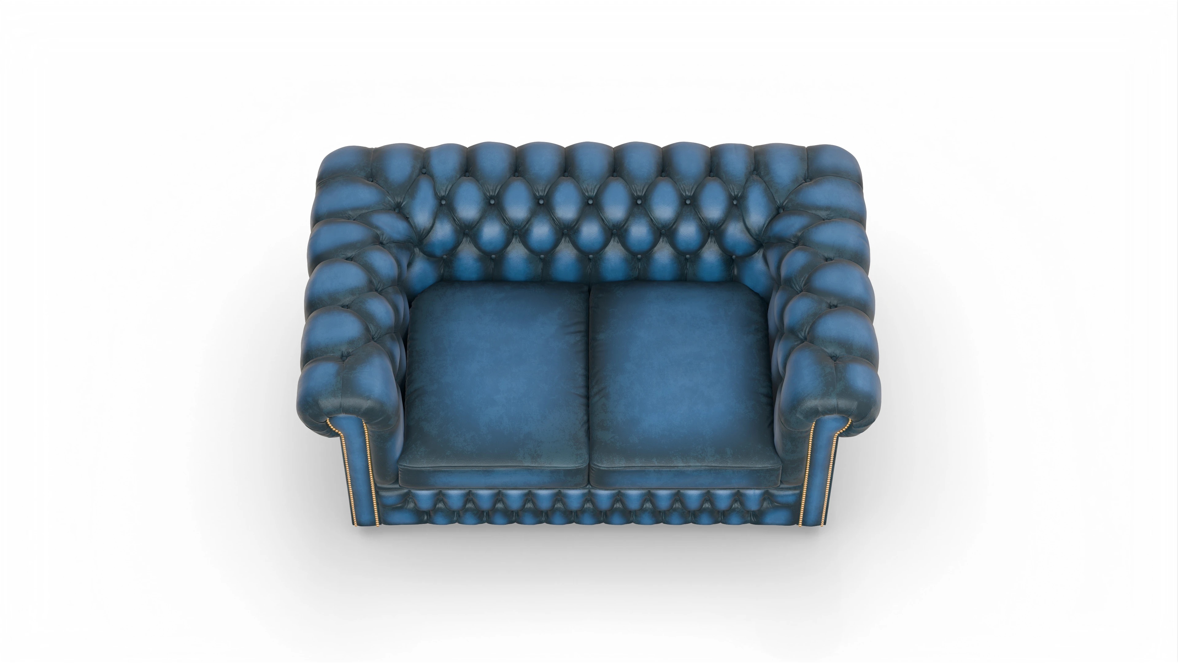 Chesterfield Sofa Islington Ansicht des Produktes Islington 2-Sitzer in Leder blau