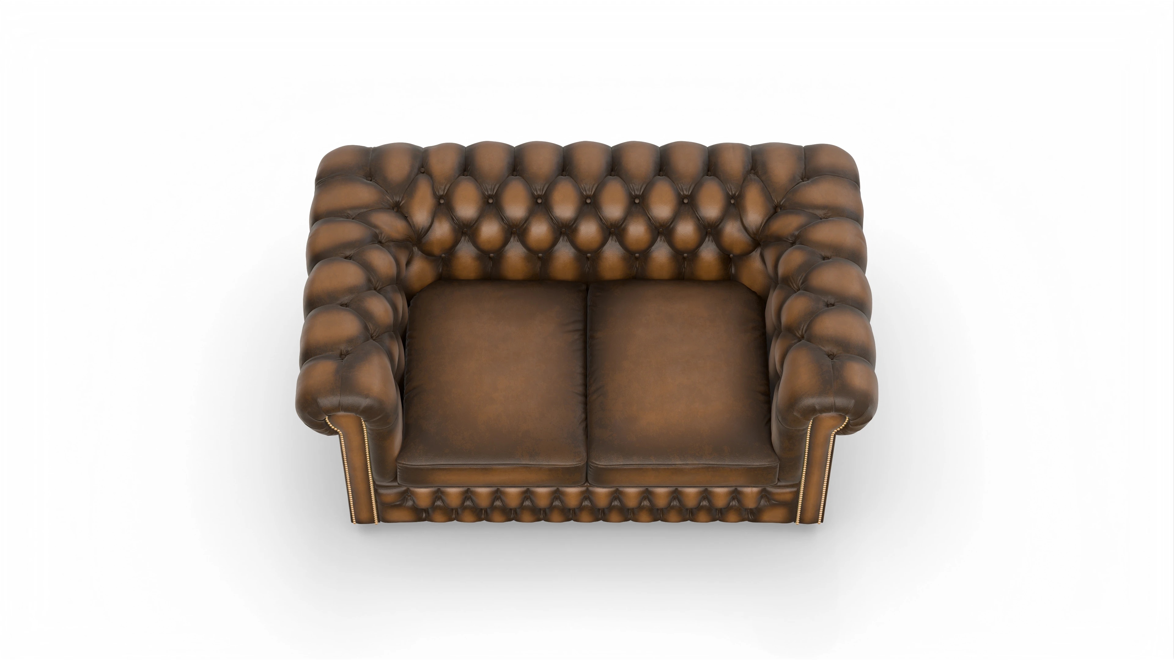Chesterfield Sofa Islington Ansicht des Produktes Islington 2-Sitzer in Leder braun