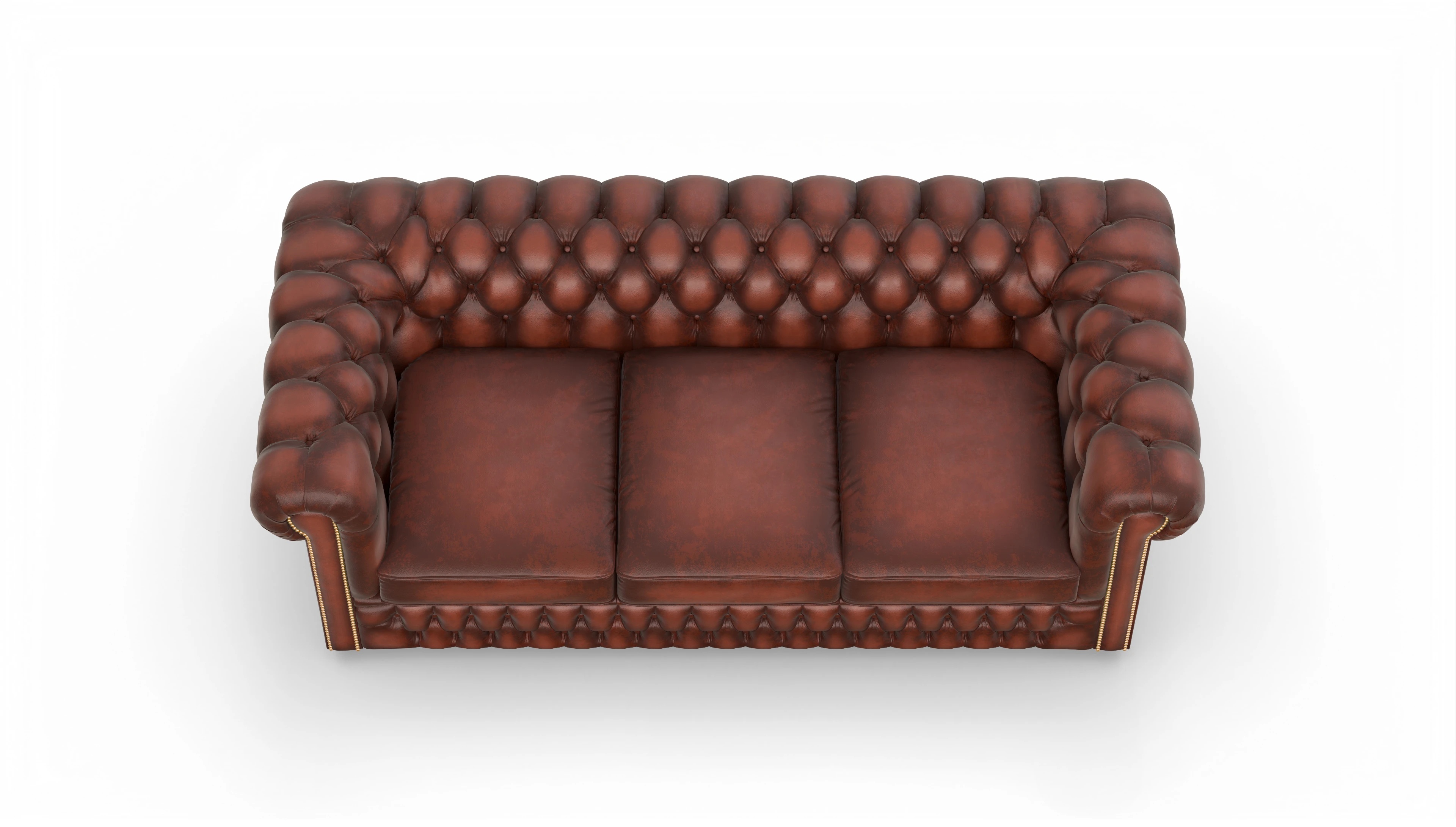 Chesterfield Sofa Islington Ansicht des Produktes Islington 3-Sitzer in Leder rot