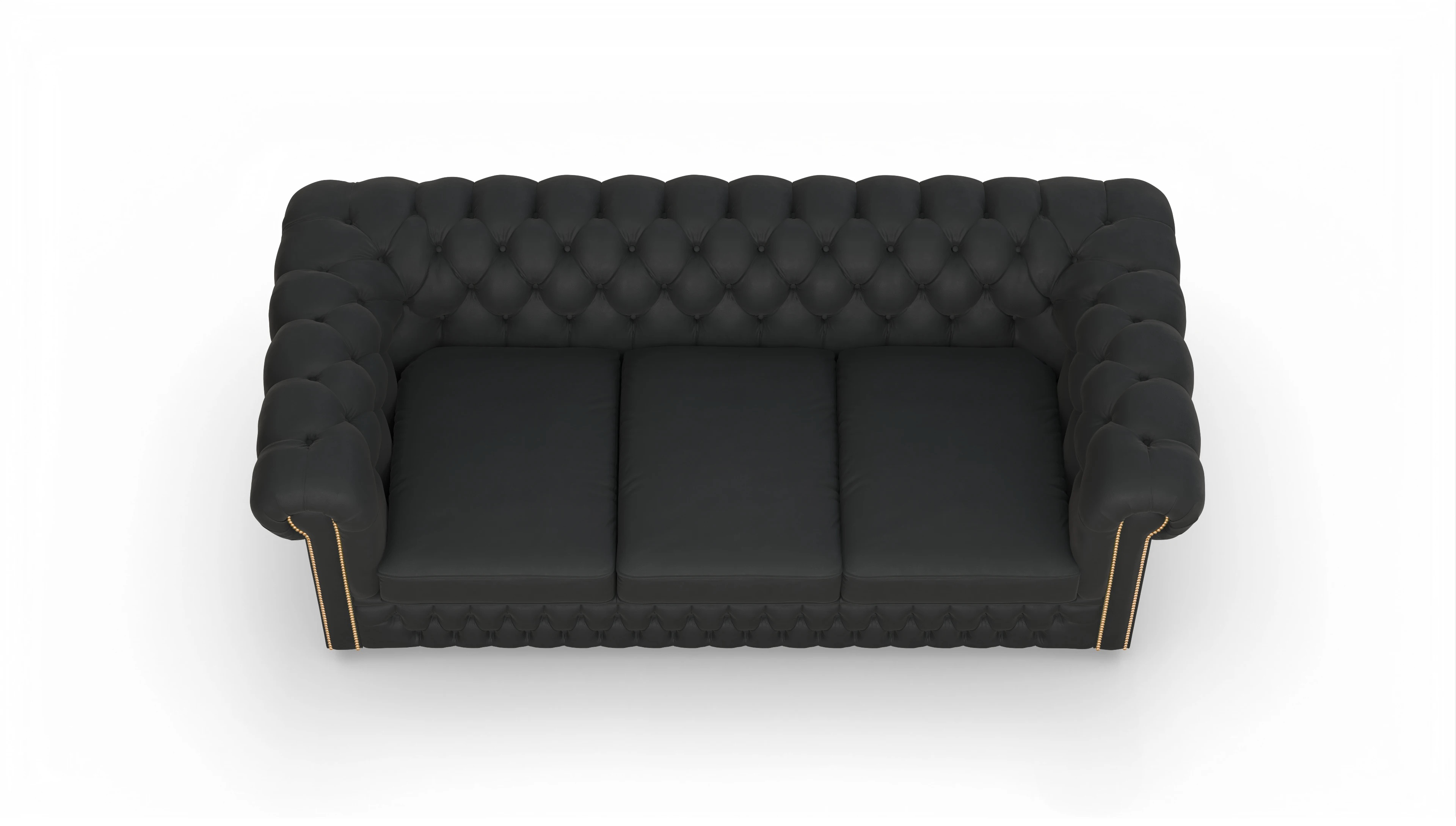 Ansicht des Produktes Islington 3-Sitzer in Leder schwarz