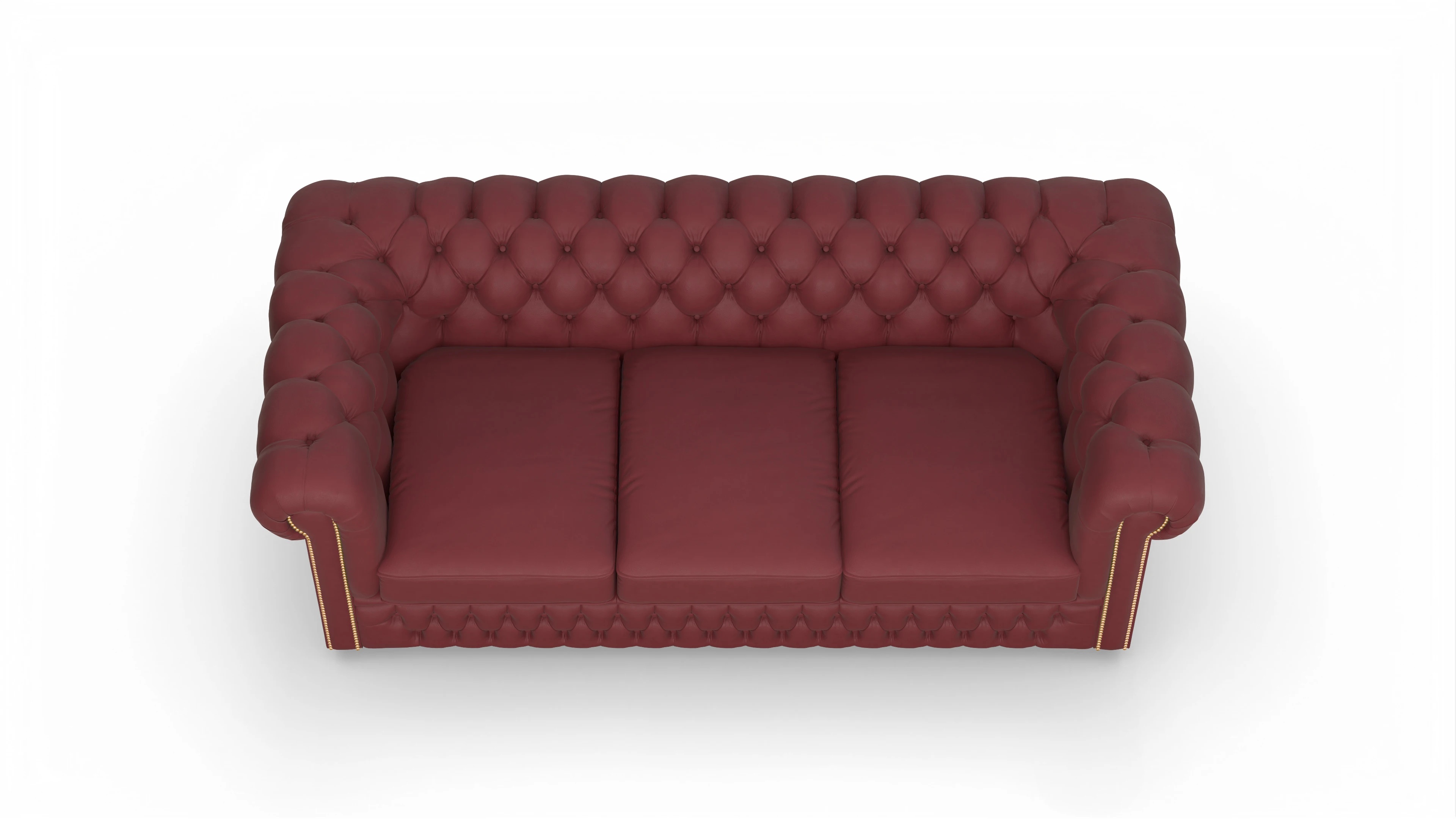 Ansicht des Produktes Islington 3-Sitzer in Leder rot