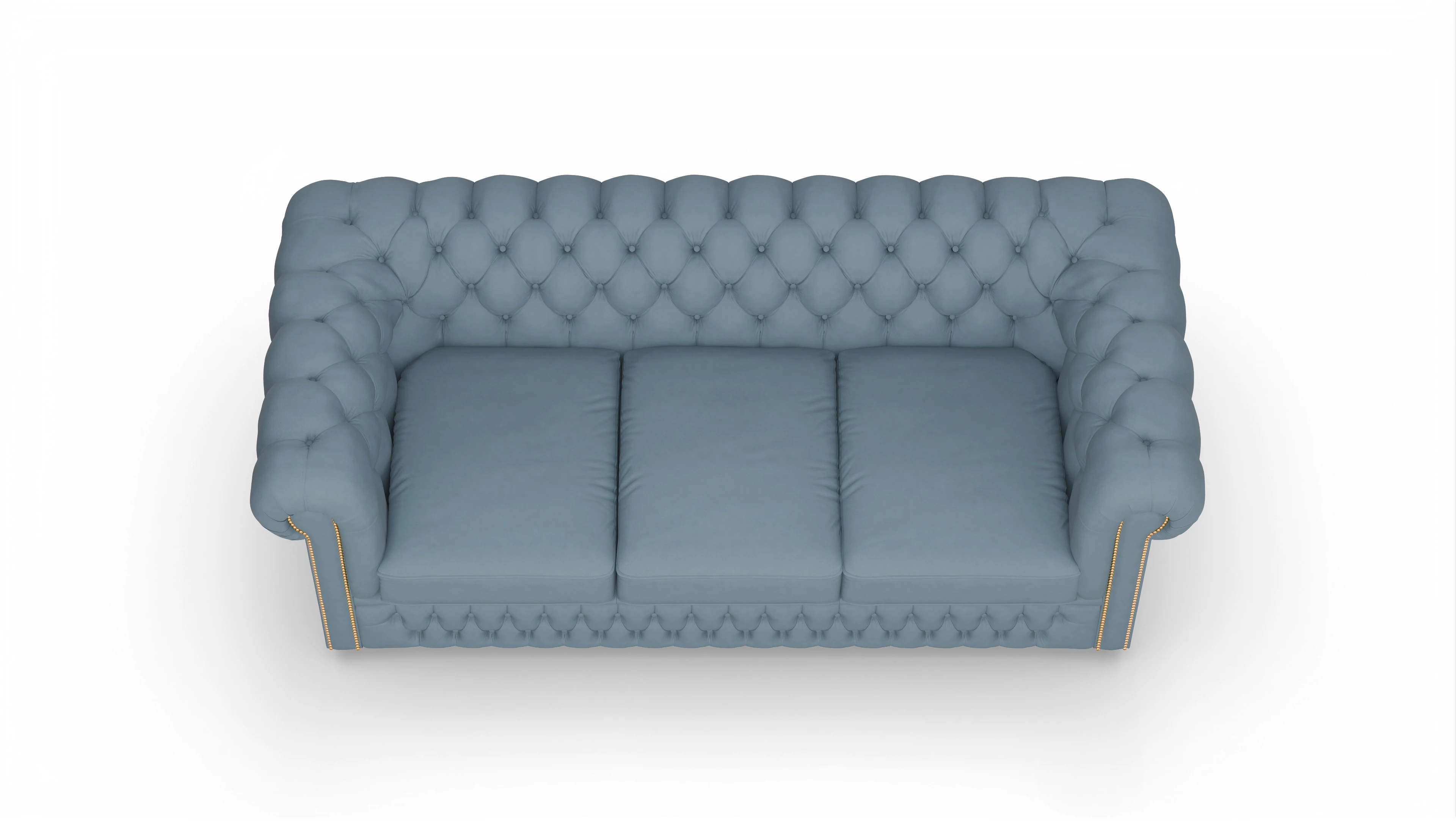 Ansicht des Produktes Islington 3-Sitzer in Leder blau