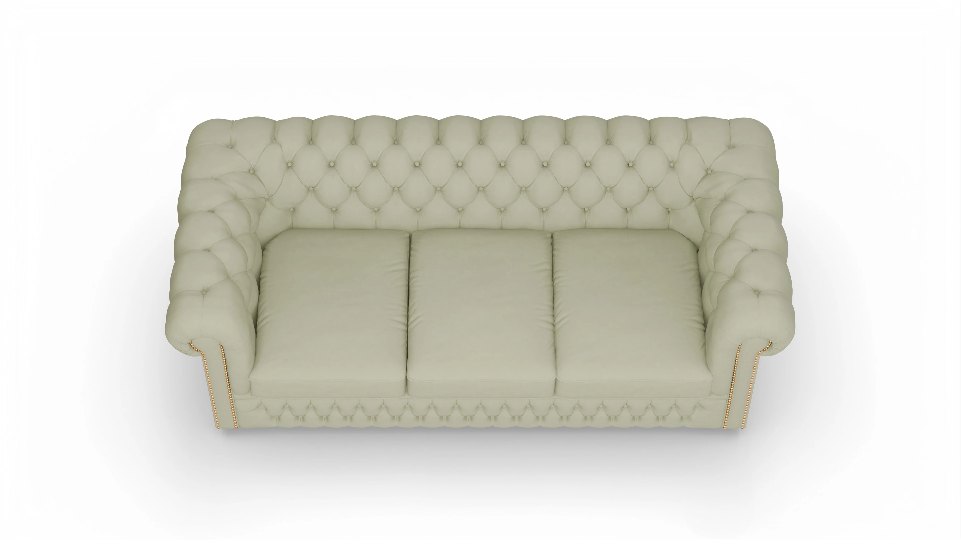 Chesterfield Sofa Islington Ansicht des Produktes Islington 3-Sitzer in Leder grün