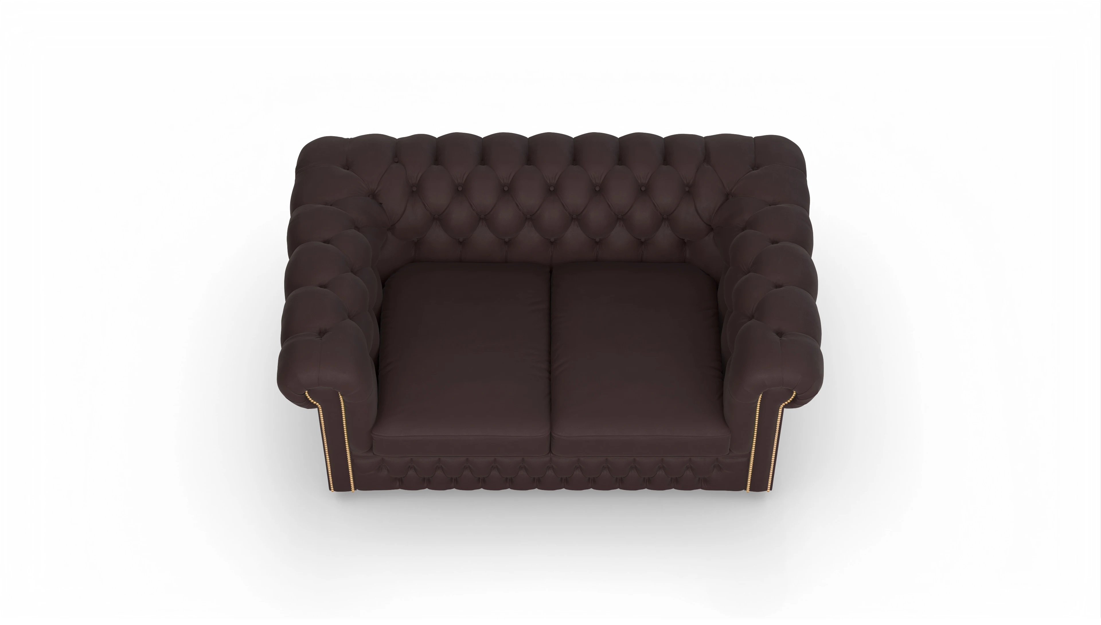 Chesterfield Sofa Islington Ansicht des Produktes Islington 2-Sitzer in Leder braun